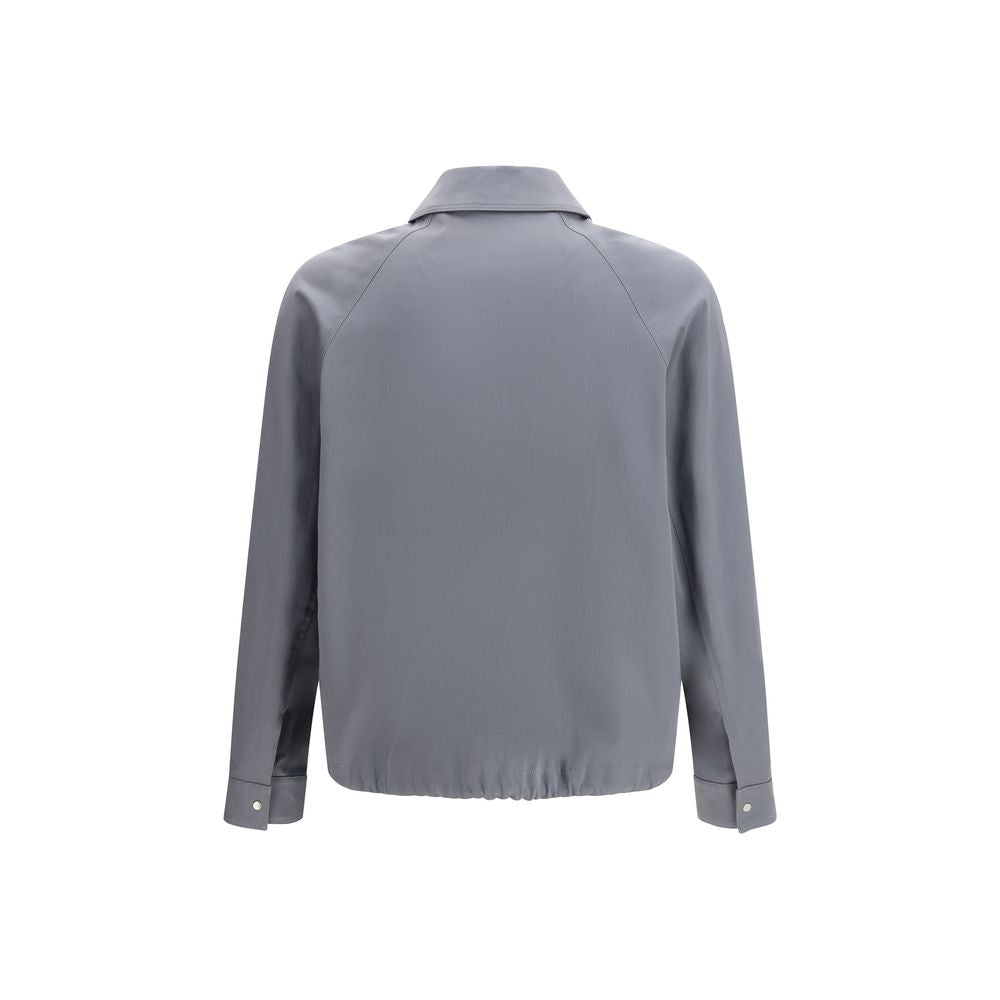 Fendi Gray Cotton Shell Jacket