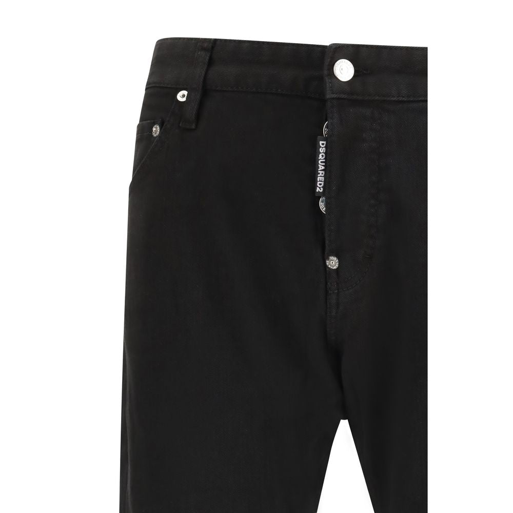 Dsquared² Black Cotton Slim Fit Jeans