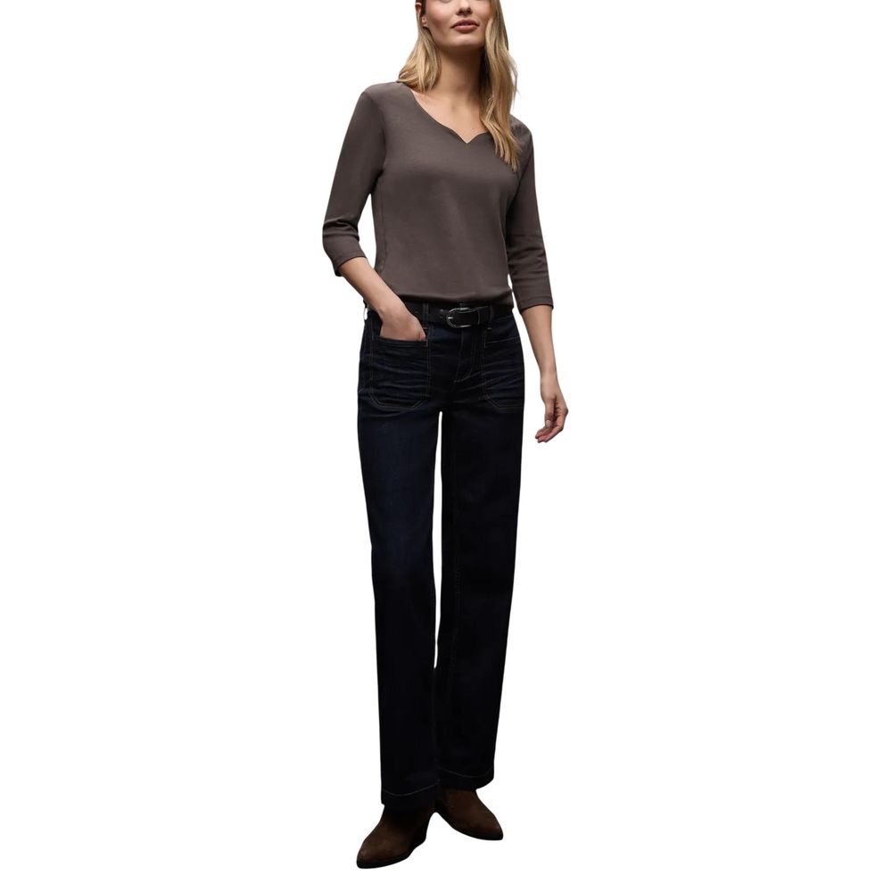 Street One Brown Cotton Long Sleeve T-Shirt