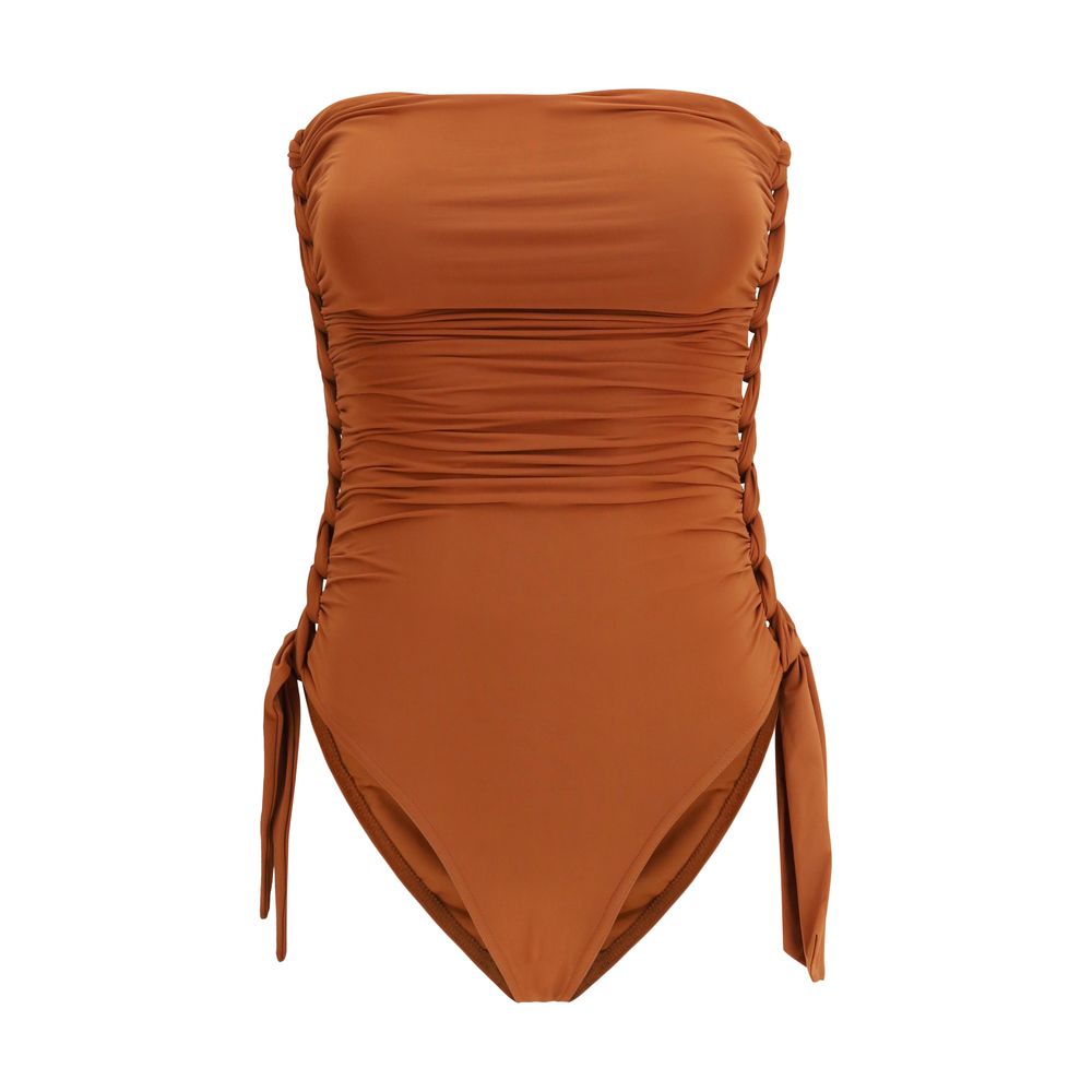 Zimmermann Brown Polyester One-Piece Swimsuit