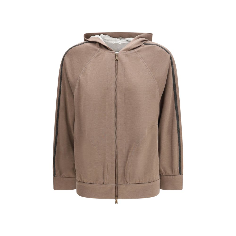 Brunello Cucinelli Brown Silk Sweatshirt