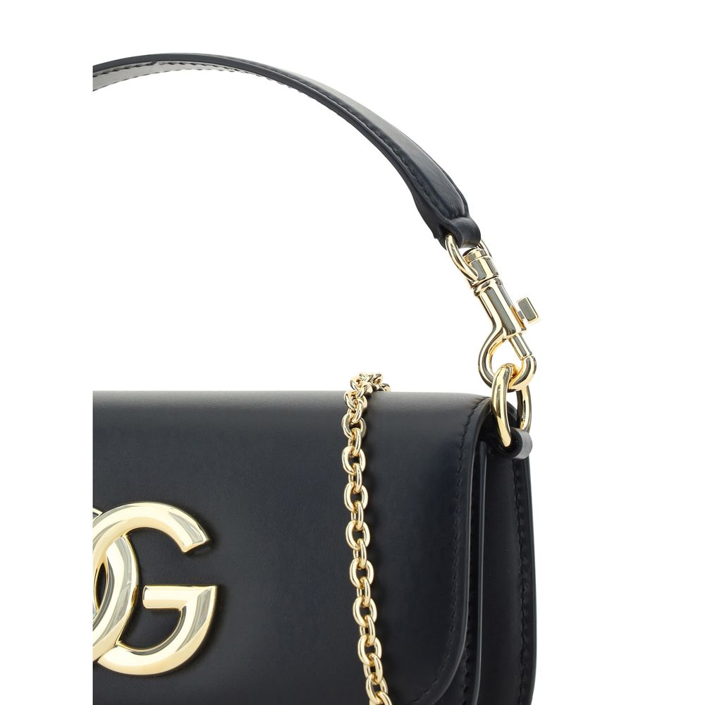 Dolce & Gabbana Black Calf Leather Bos Taurus Handbag