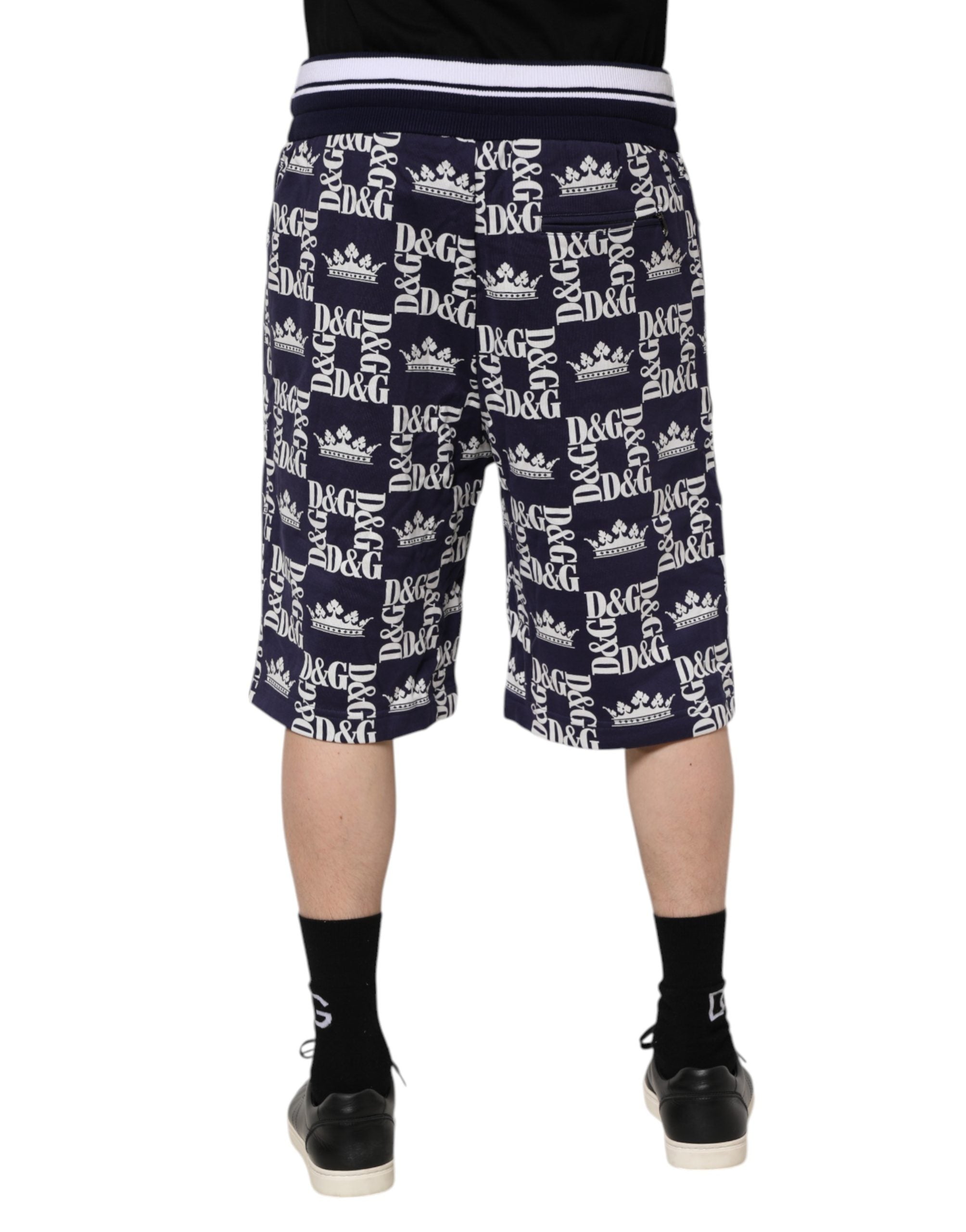 Dolce & Gabbana Blue DG Logo Print Chino Men Bermuda Shorts