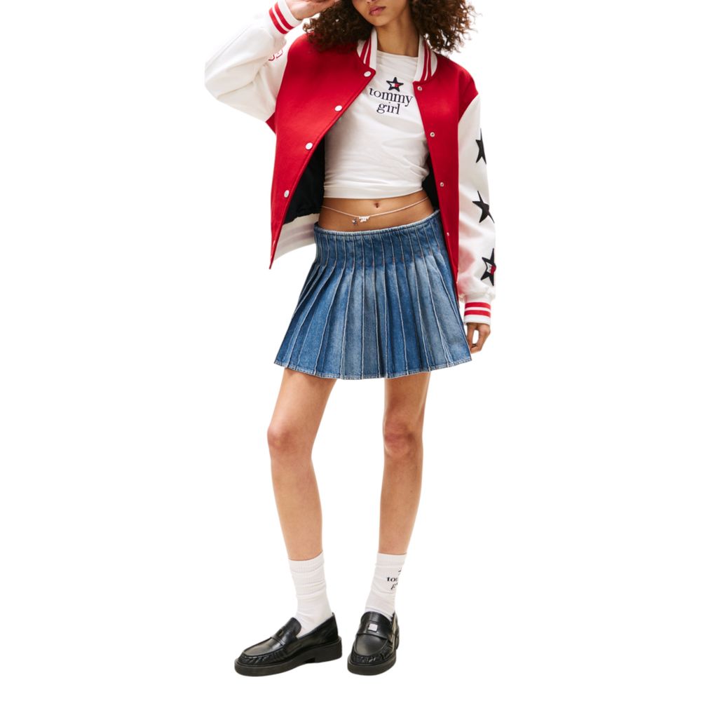 Tommy Hilfiger Jeans Blue Recycled Cotton Mini Skirt