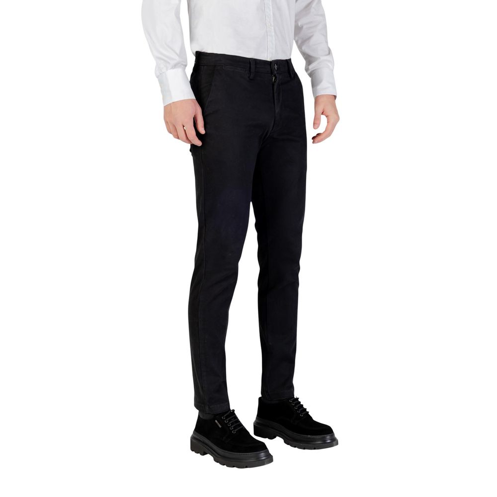 Borghese Black Cotton Skinny Pants