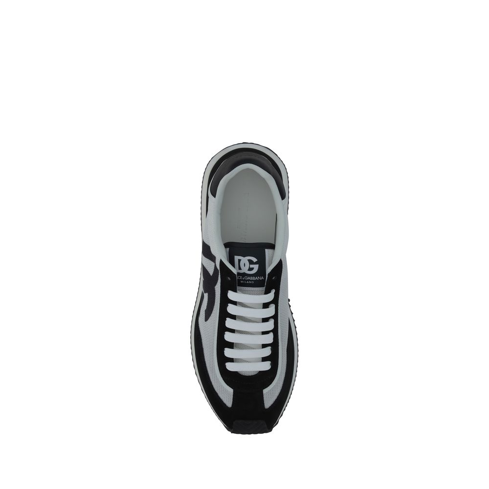 Dolce & Gabbana White Fabric Athletic Sneakers
