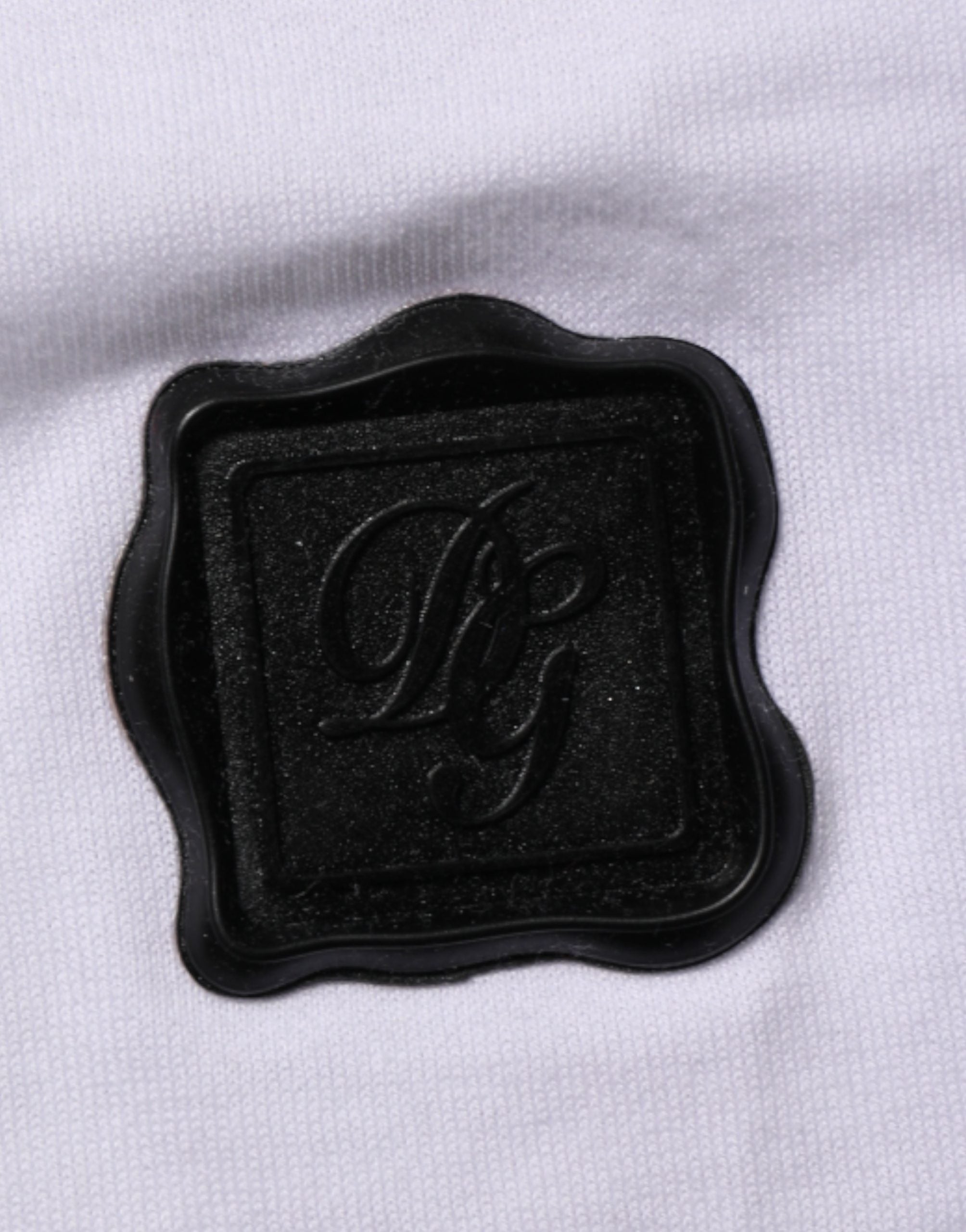 Dolce & Gabbana White Logo Patch Cotton Crew Neck T-shirt