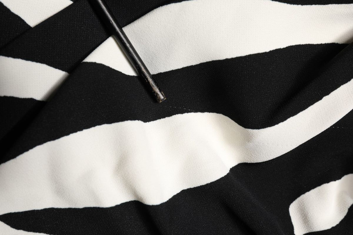 Dolce & Gabbana Black White Zebra Print CadyCalf Length Dress