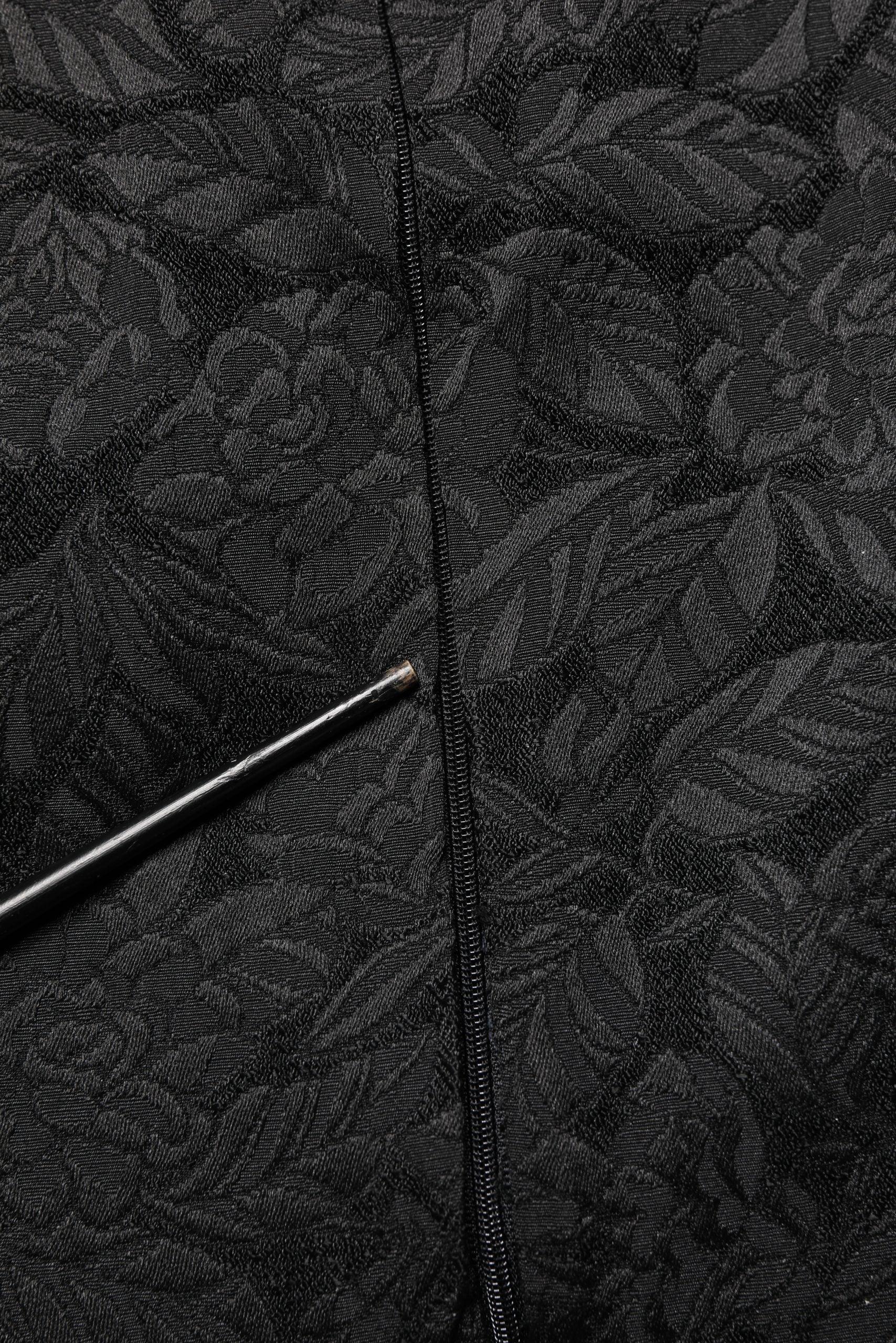 Dolce & Gabbana Black Floral Brocade Sheath Knee Length Dress