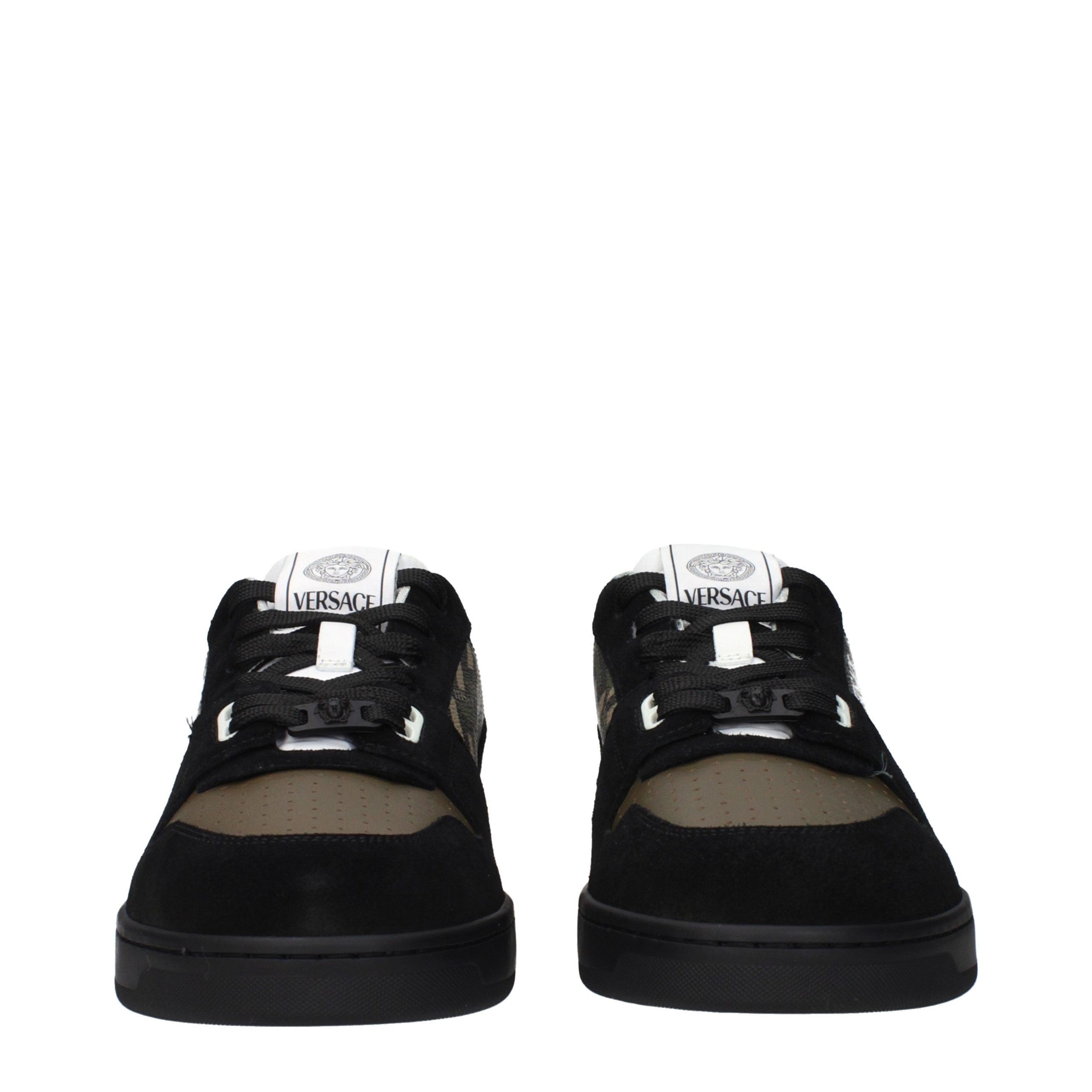 Versace Green Fabric Low Top Sneakers