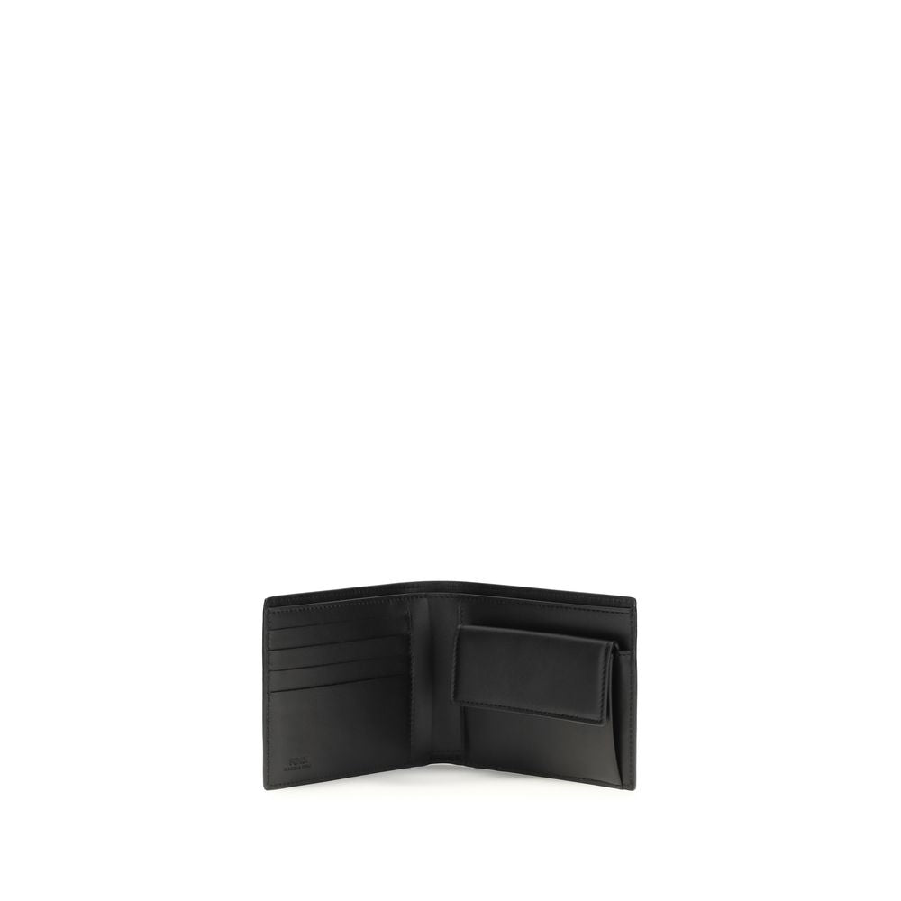 Fendi Black Calf Leather Bos Taurus Wallet