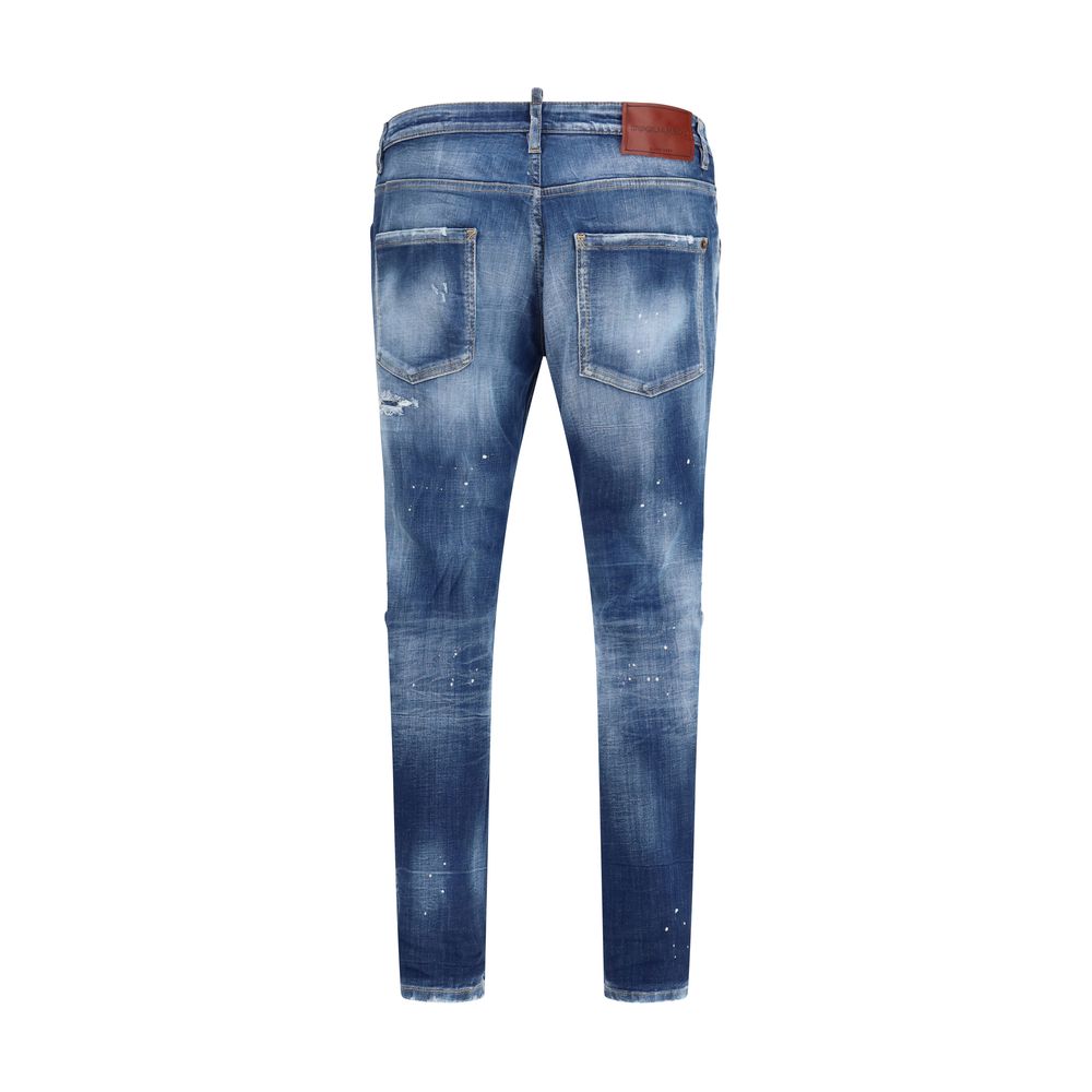 Dsquared² Blue Cotton Straight-Leg Jeans