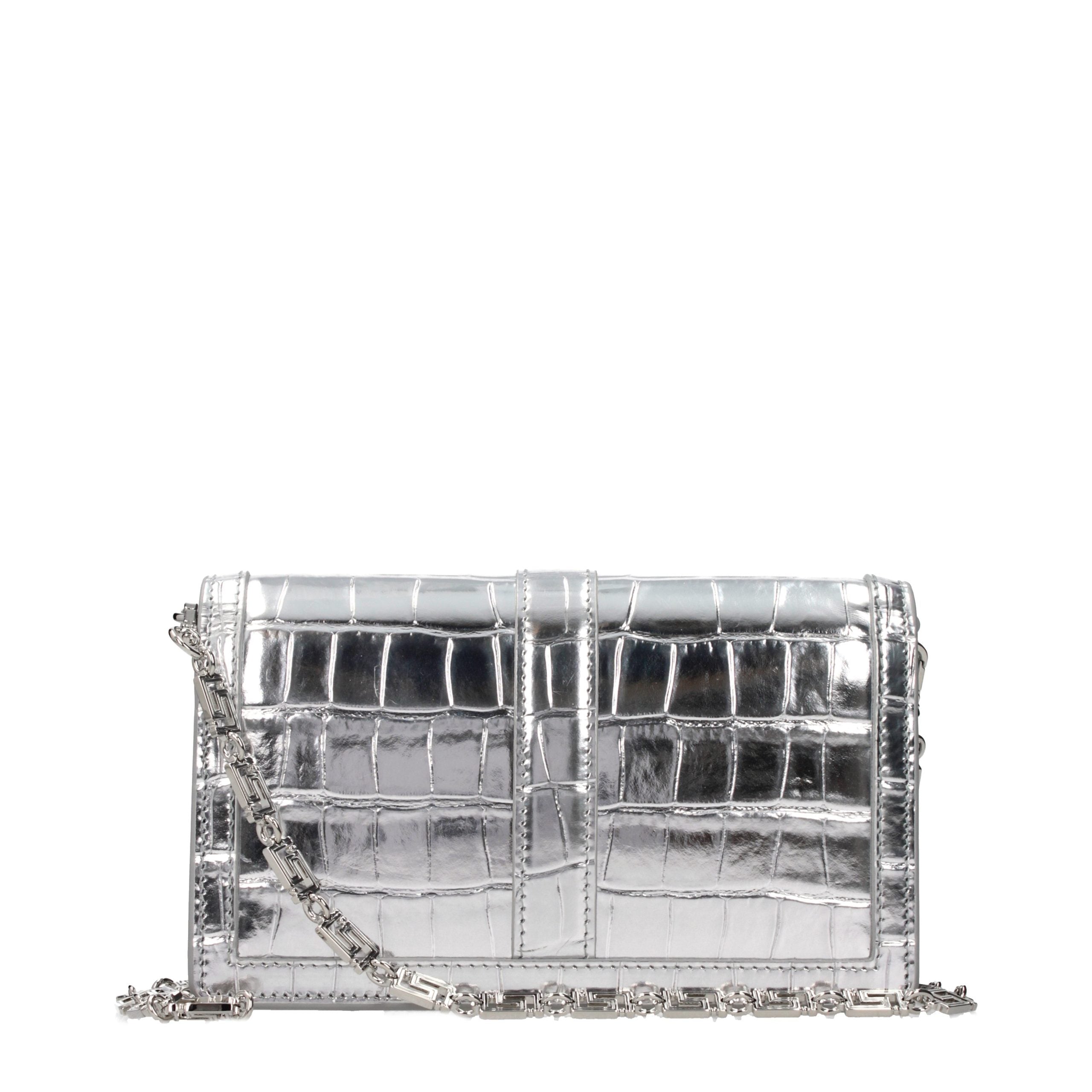 Versace Gray Leather Crossbody Bag