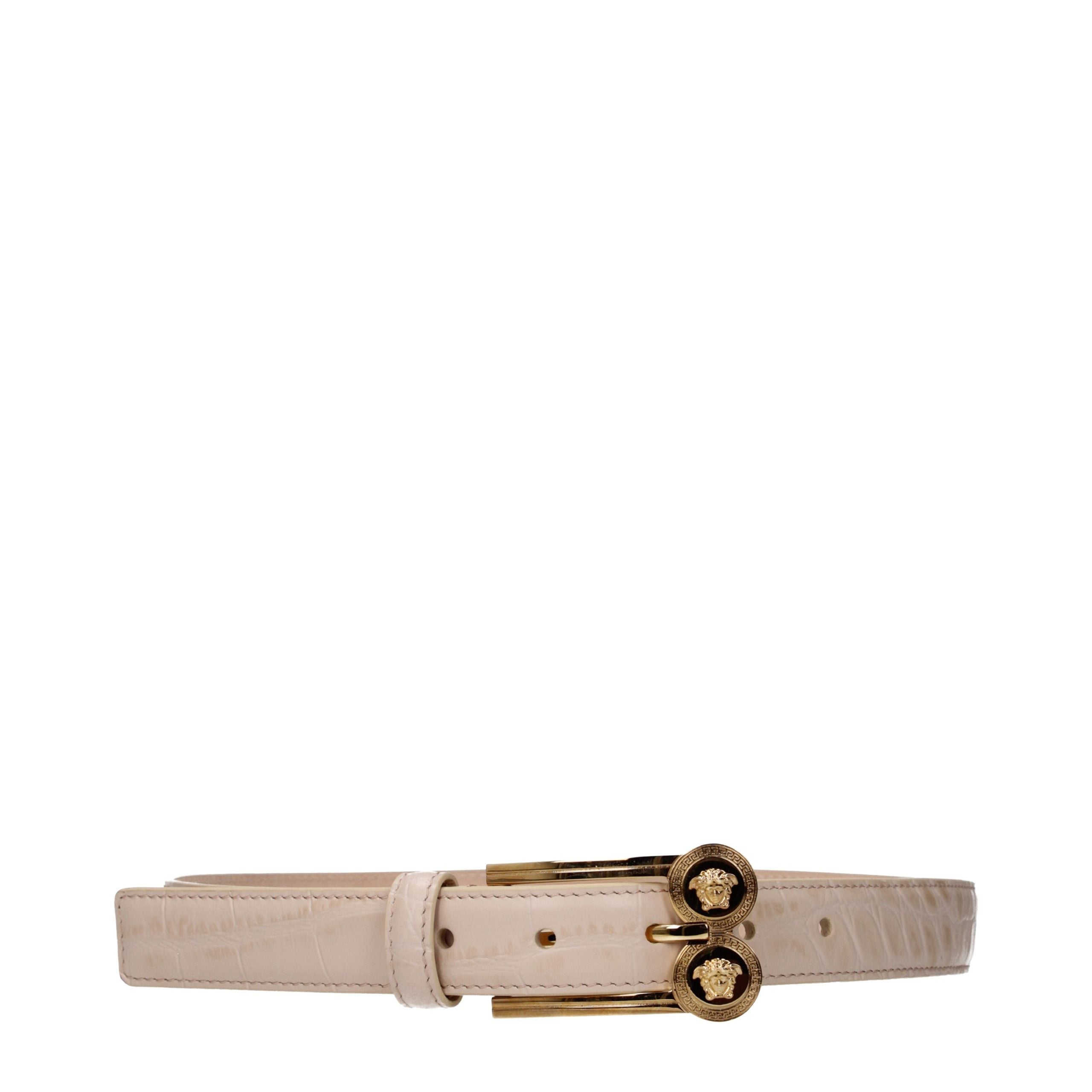 Versace Pink Leather Regular Belt