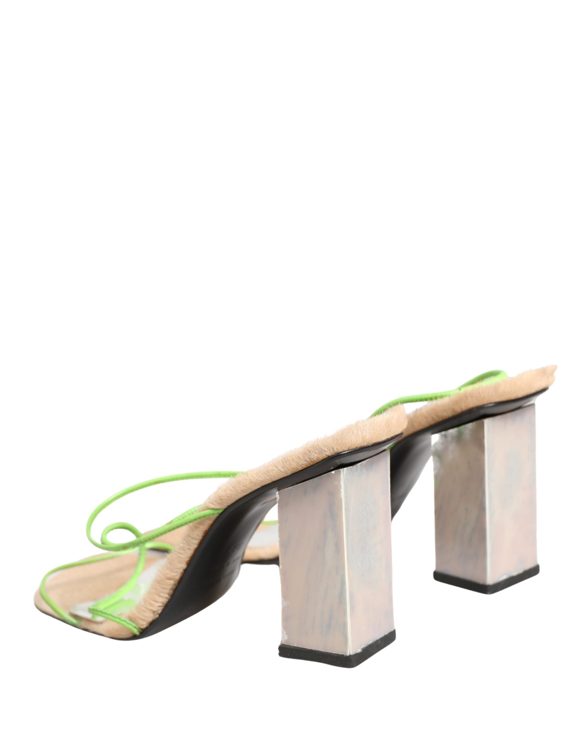 Dolce & Gabbana Multicolor Leather Block Heels Sandals Shoes