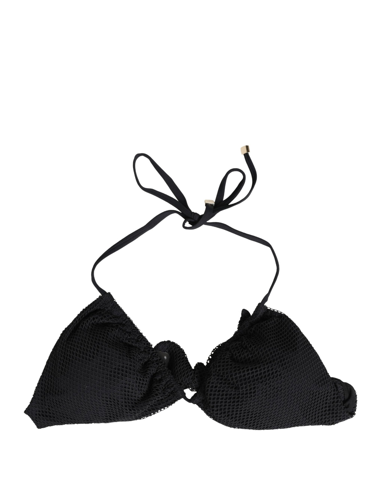 Dolce & Gabbana Black Padded Triangle Halter Bikini Top Swimwear