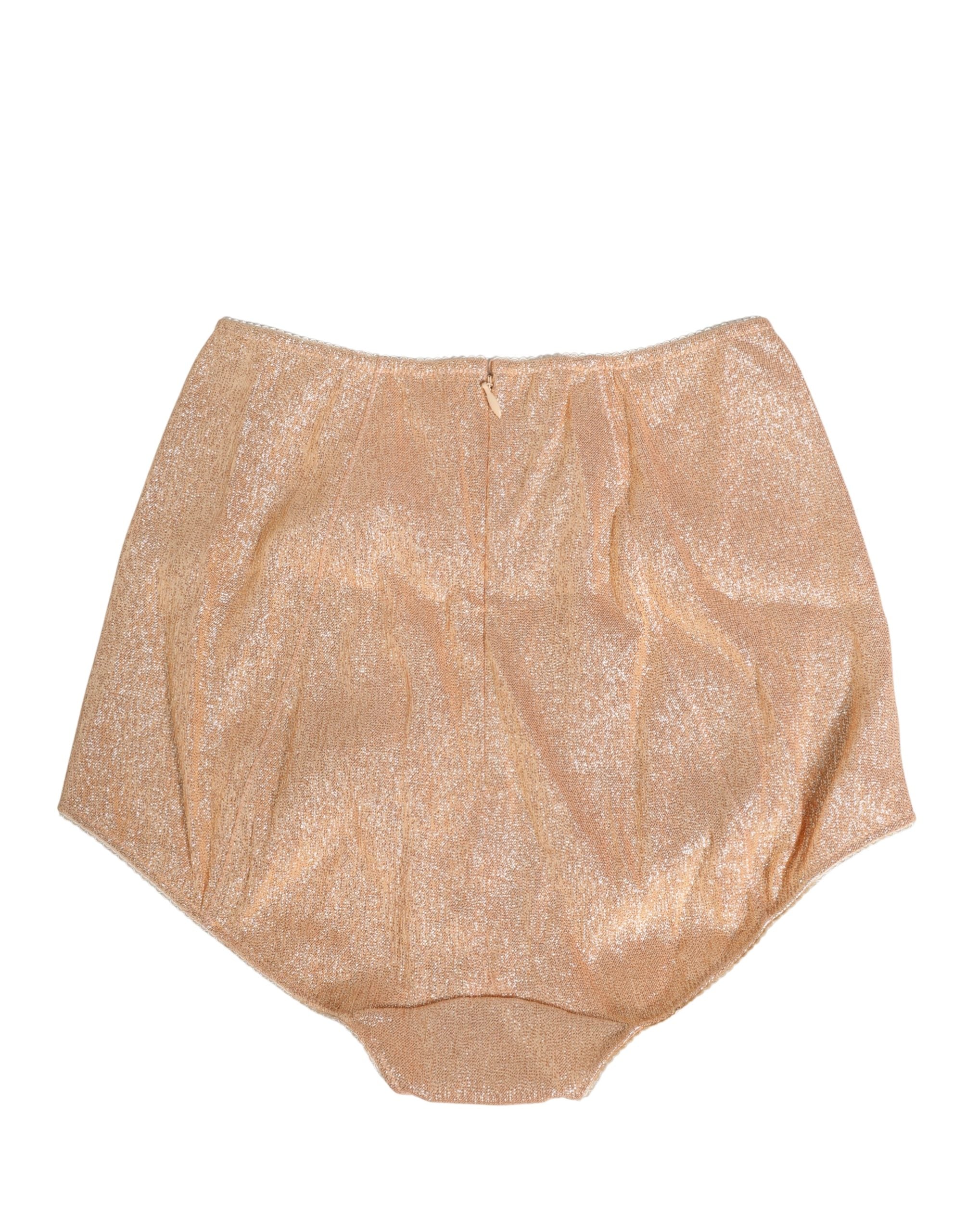 Dolce & Gabbana Beige Silk Blend High Waist Girdle Panty Underwear