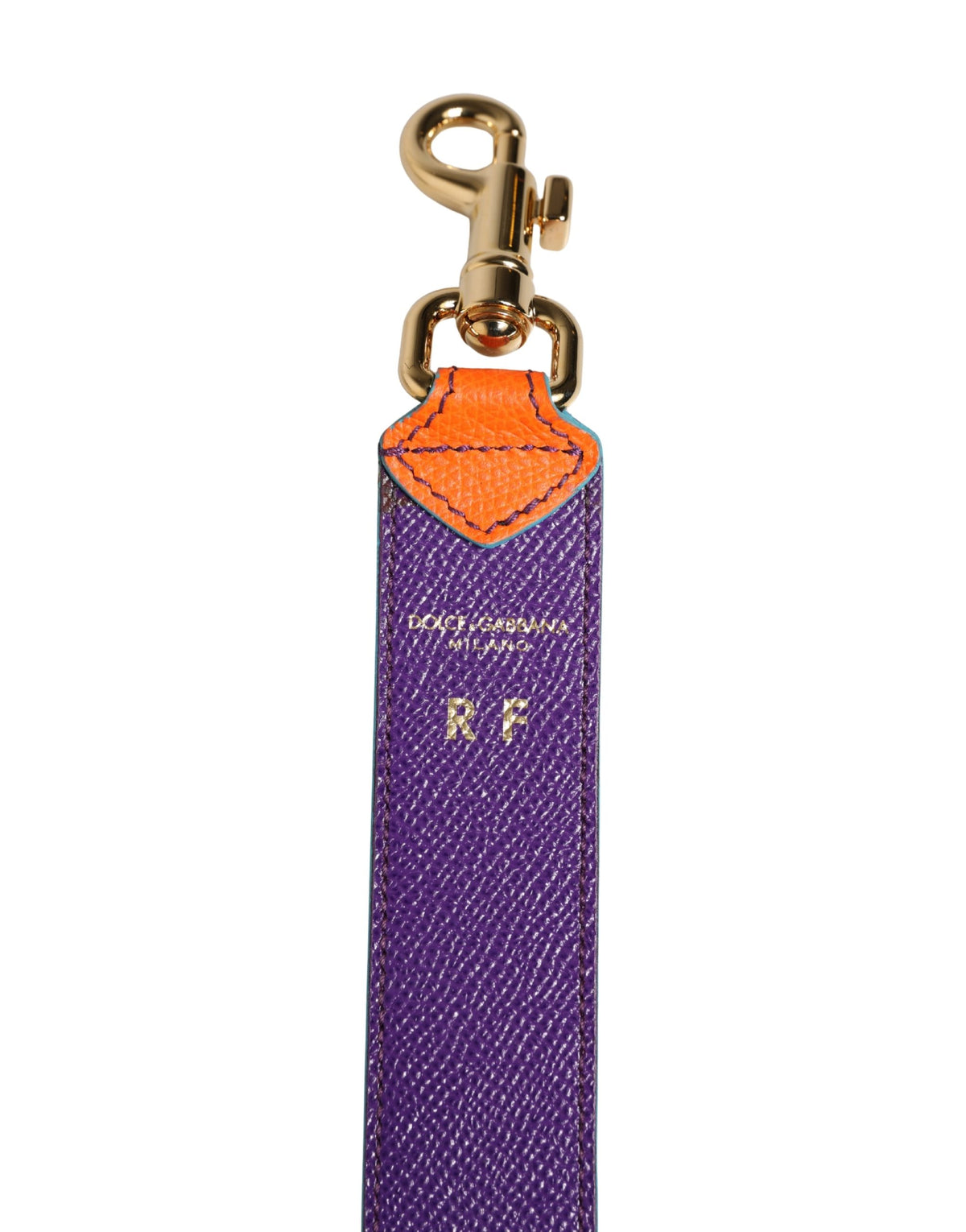Dolce & Gabbana Orange Purple Calf Leather Bag Accessory  Shoulder Strap