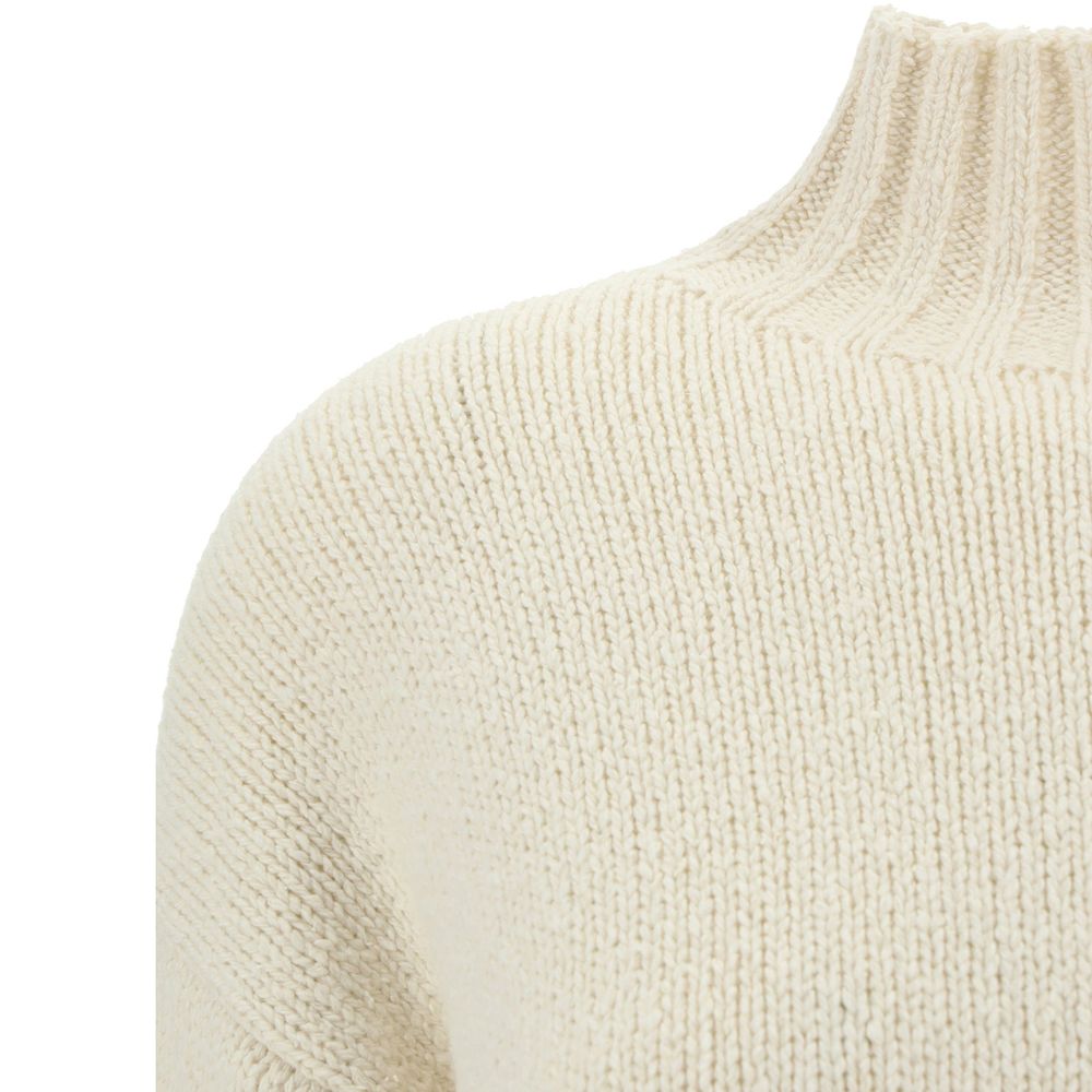 Jil Sander White Silk Sweatshirt