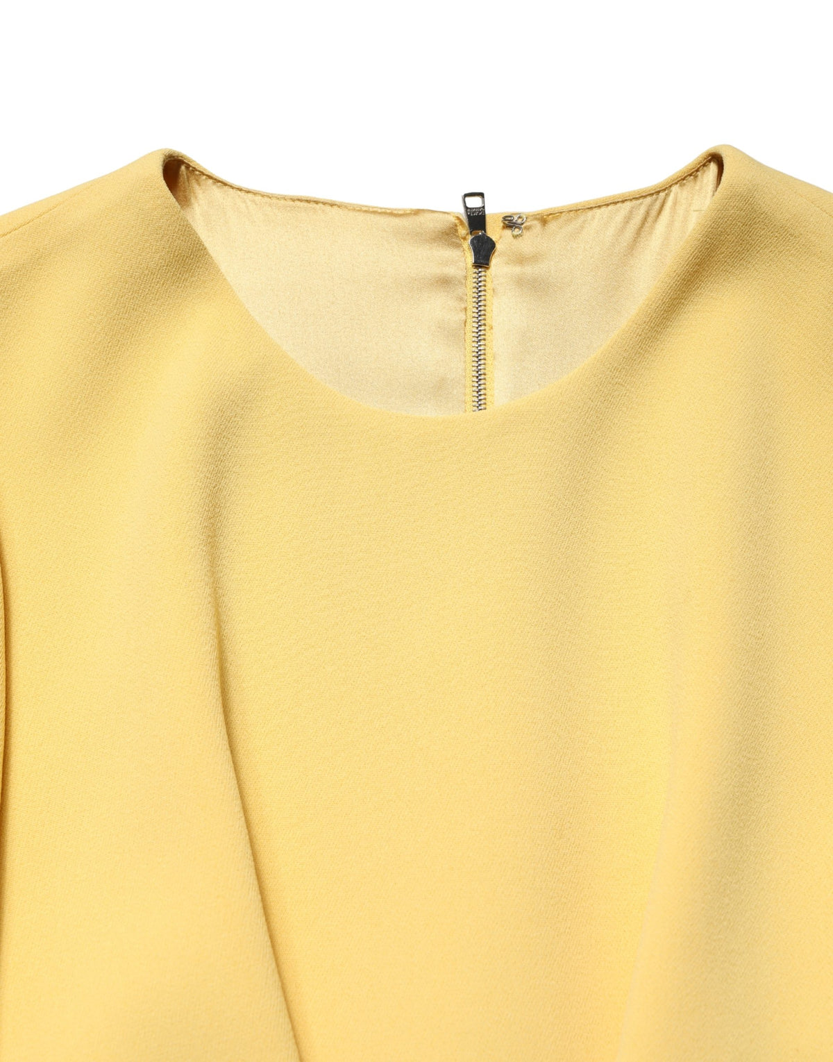 Dolce & Gabbana Yellow Short-Sleeved Crew Neck Midi Dress