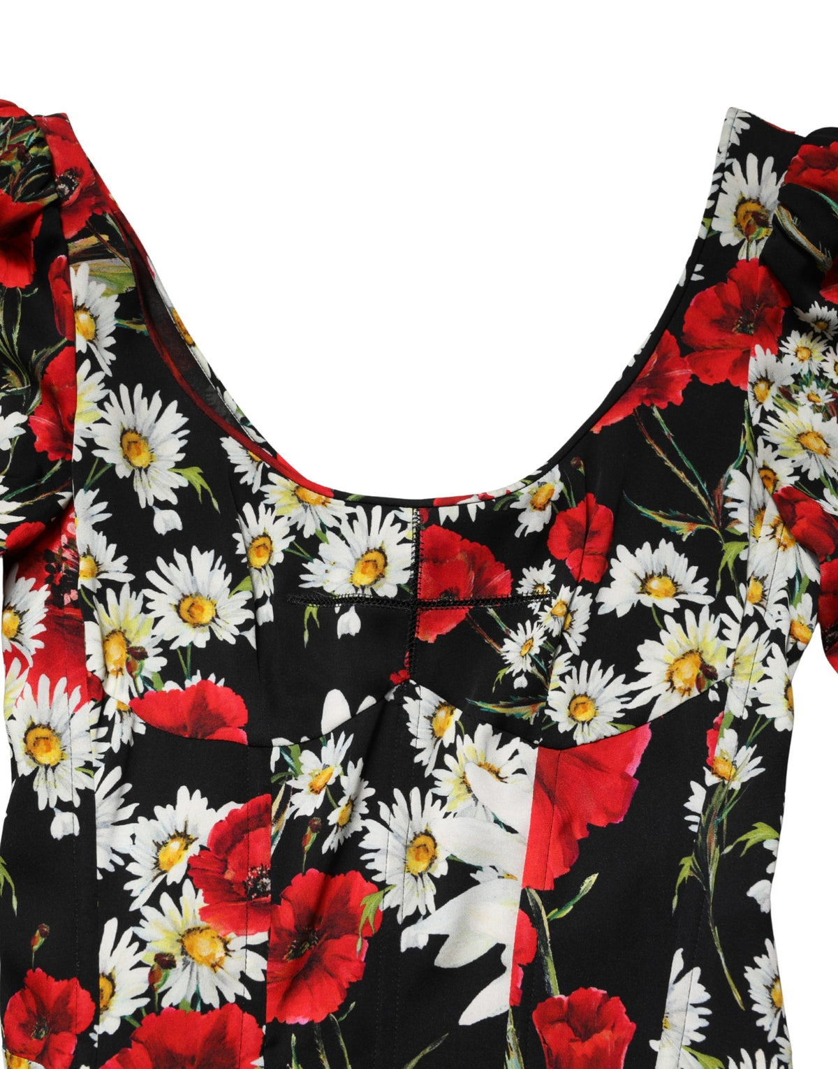 Dolce & Gabbana Black Floral Silk Long Sleeves Gown Dress