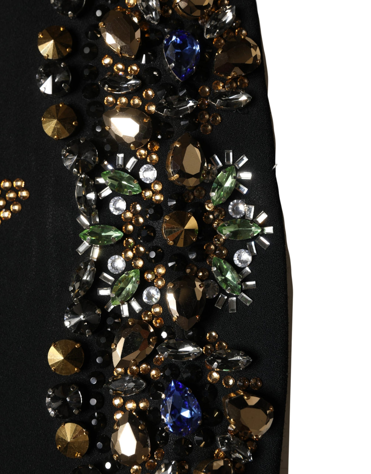 Dolce & Gabbana Black Sleeveless Floral Bead Embellishments Dress