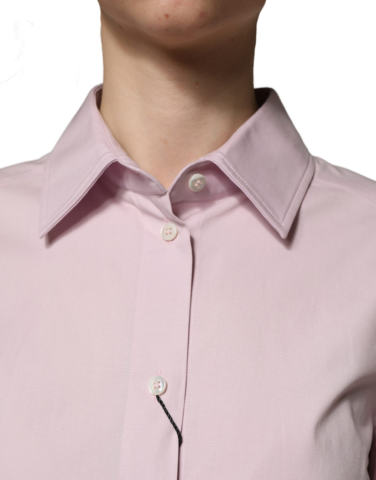 Dolce & Gabbana Pink Cotton Long Sleeves Collared Shirt Top