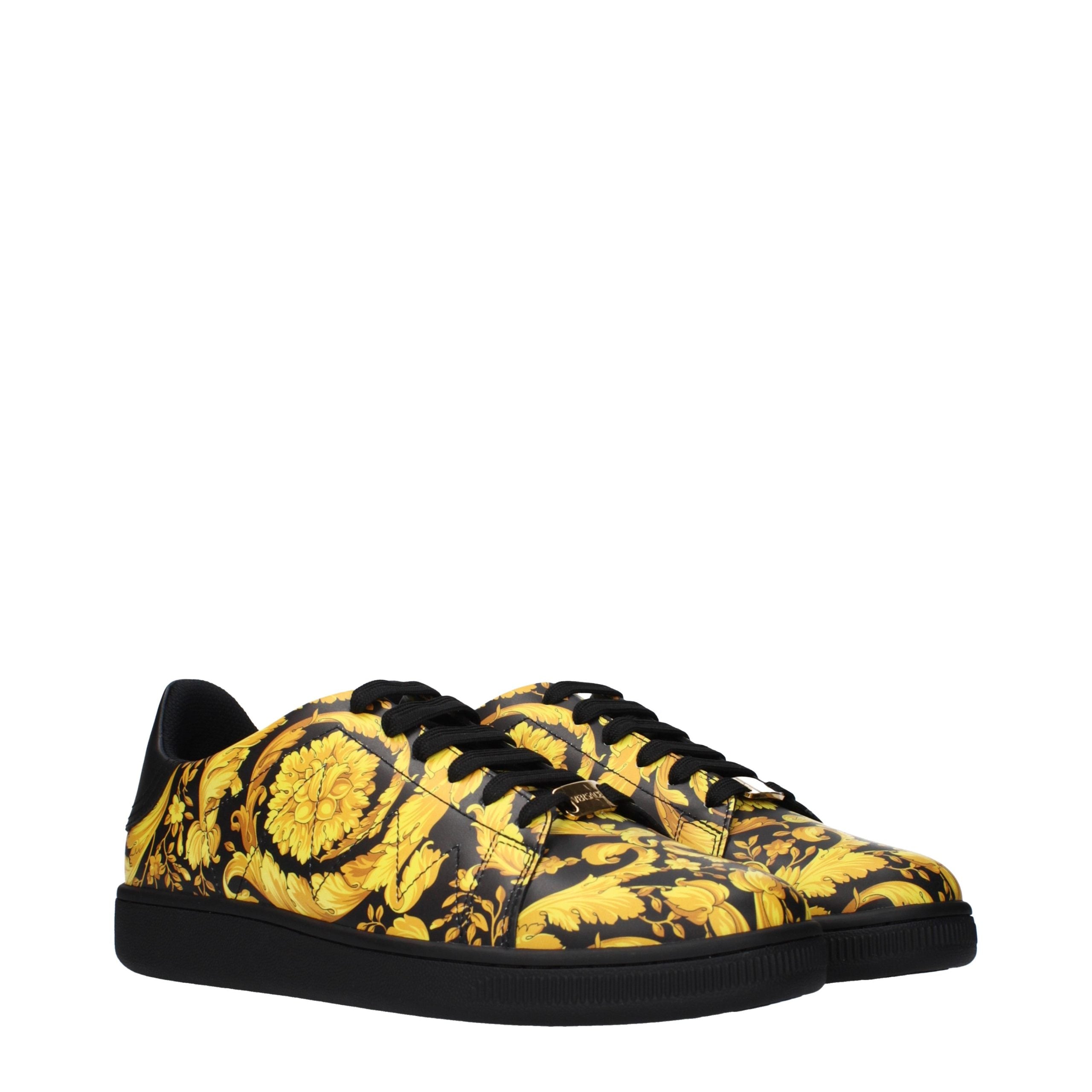 Versace Black Leather Chunky Sneakers