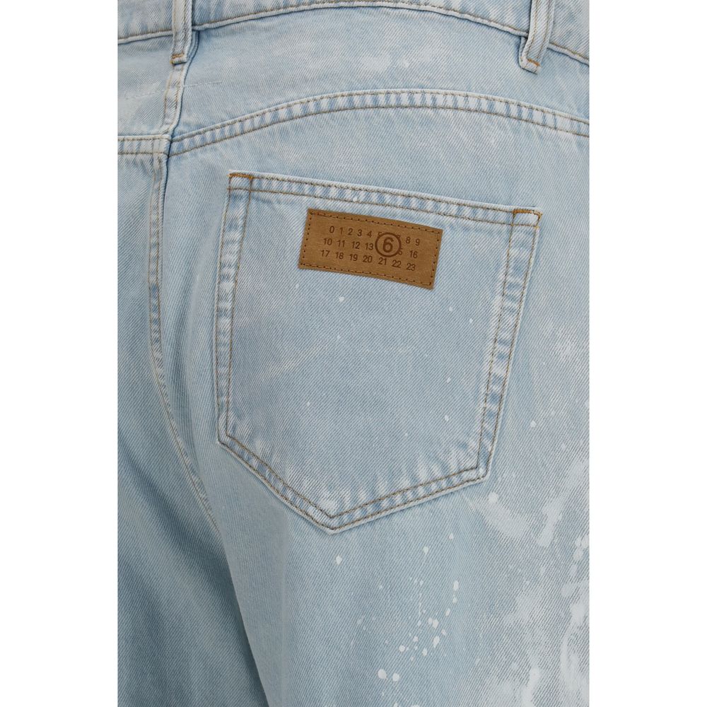 MM6 Blue Cotton Straight-Leg Jeans