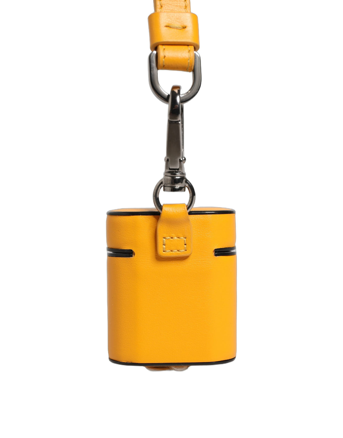 Dolce & Gabbana Case Yellow Calf Leather Logo Flip Holder Strap Airpods