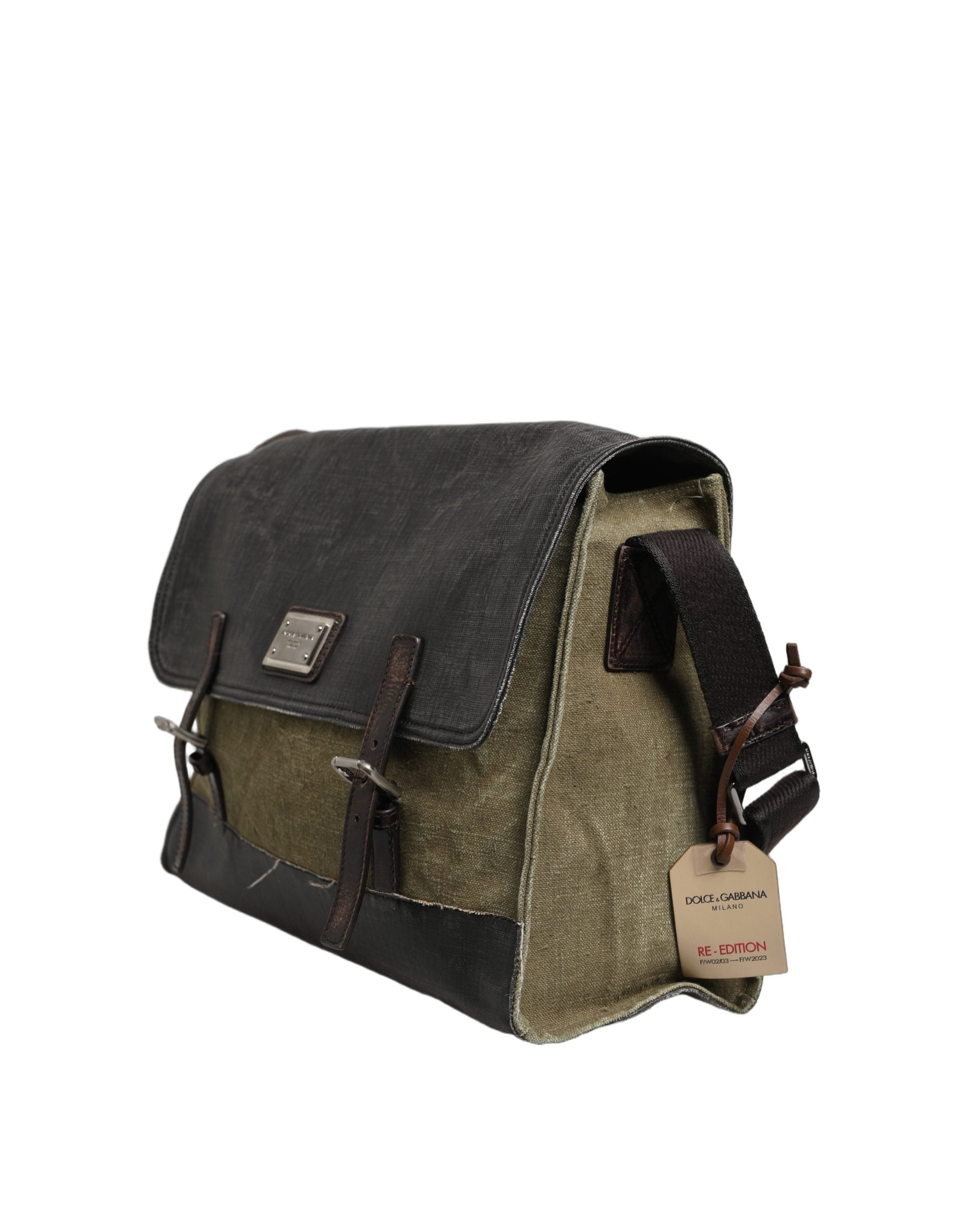Dolce & Gabbana Military Green Two Tone Messenger Shoulder Borse Men Bag