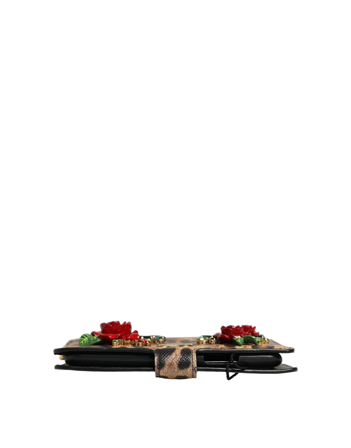 Dolce & Gabbana Flip Cover Brown Leopard Crystal iPhone X - XS Case
