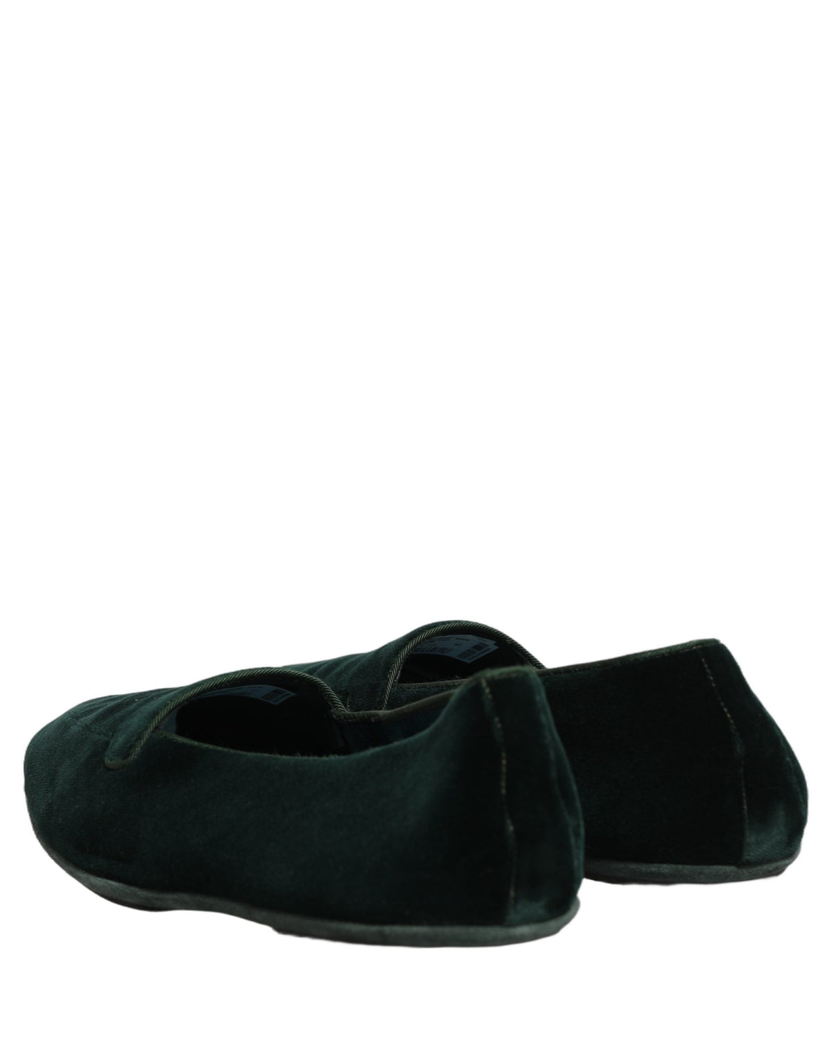 Dolce & Gabbana Green Velvet Slip On Men Flats Loafers Shoes