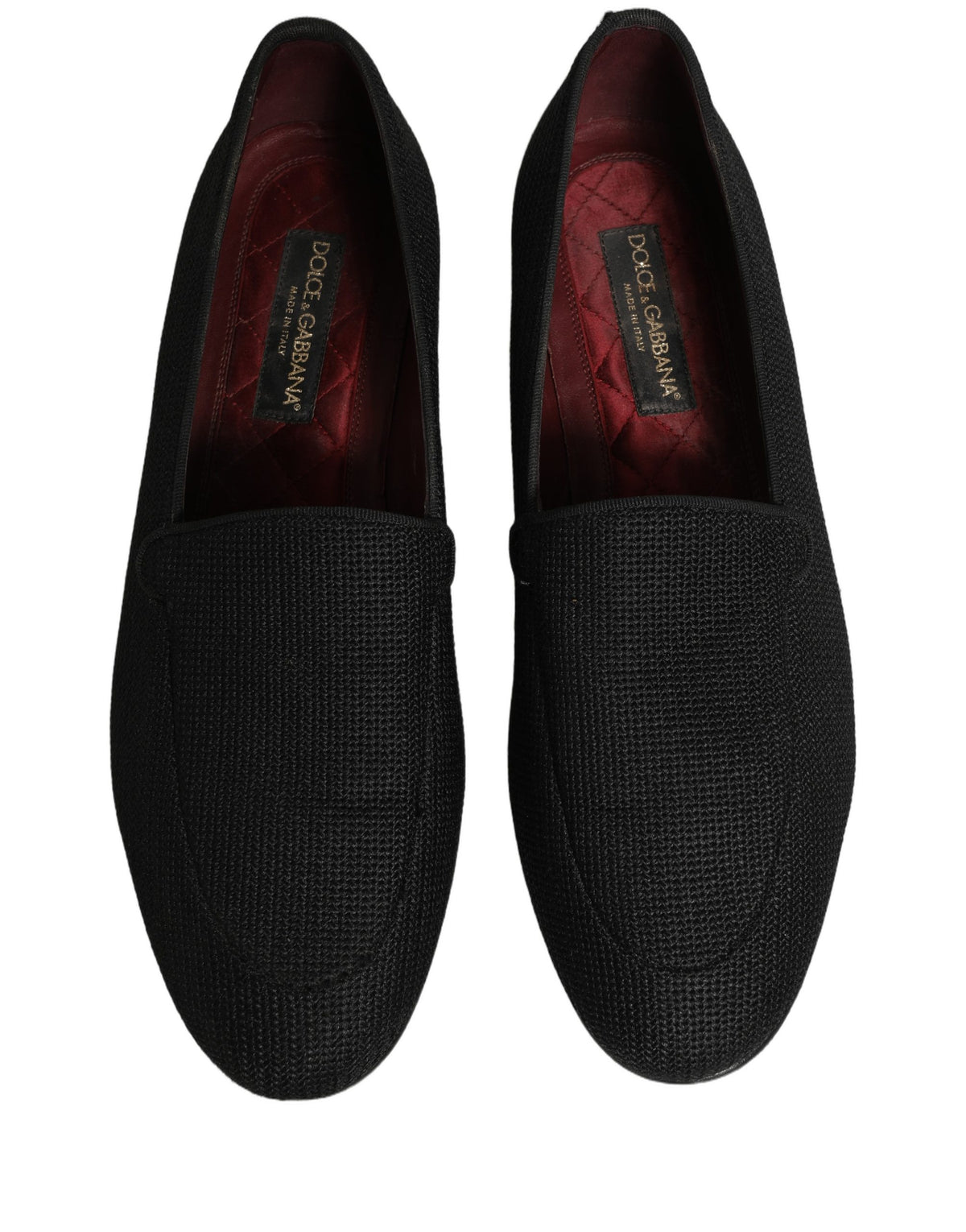 Dolce & Gabbana Black Woven Men Slip On Dress Loafers Shoes