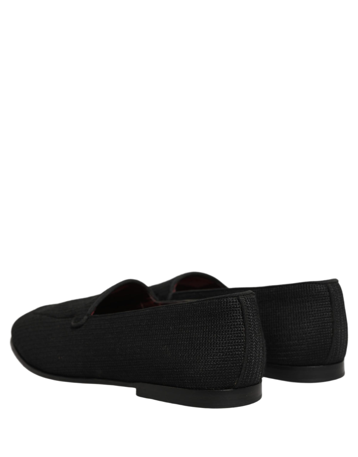 Dolce & Gabbana Black Woven Men Slip On Dress Loafers Shoes