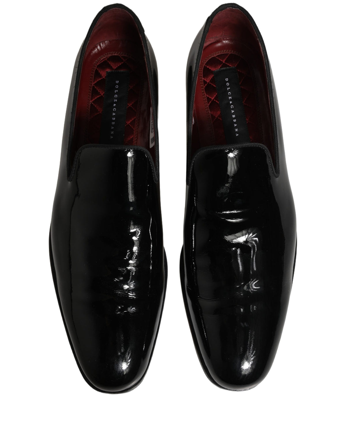 Dolce & Gabbana Black Patent Leather Men Dress Loafers Shoes