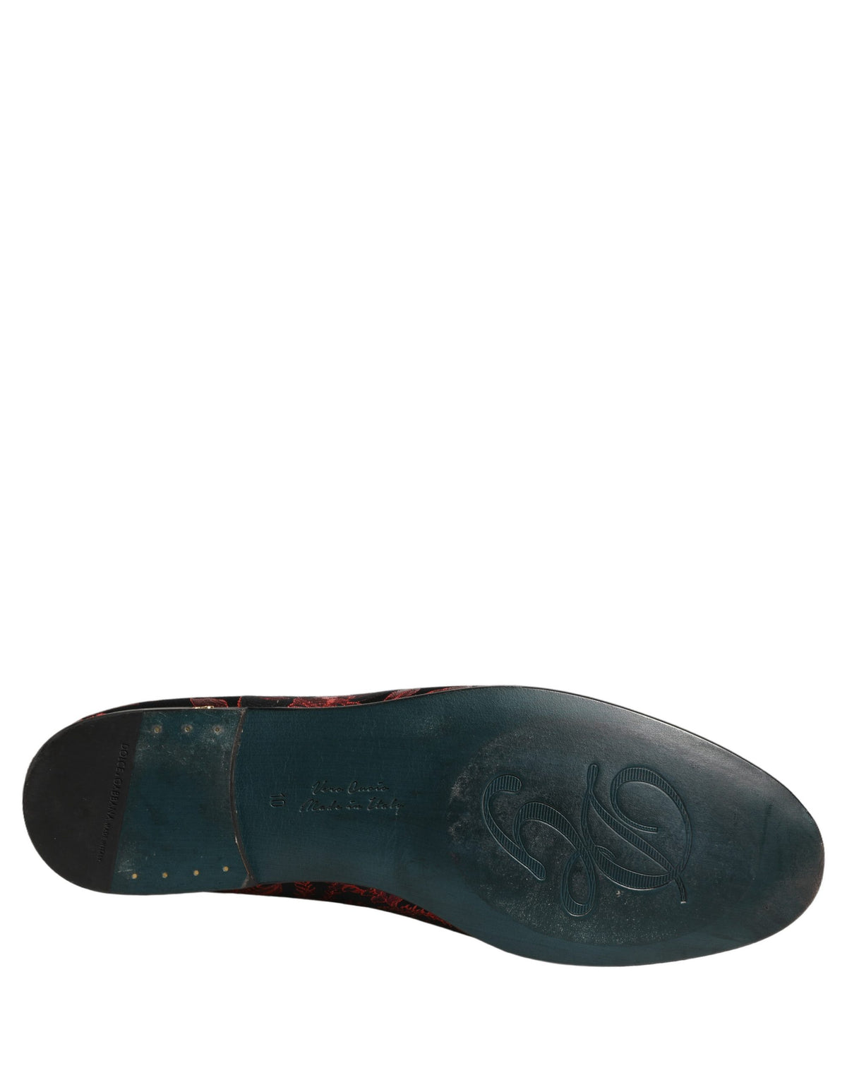 Dolce & Gabbana Red Floral Jacquard Slip On Loafers Shoes