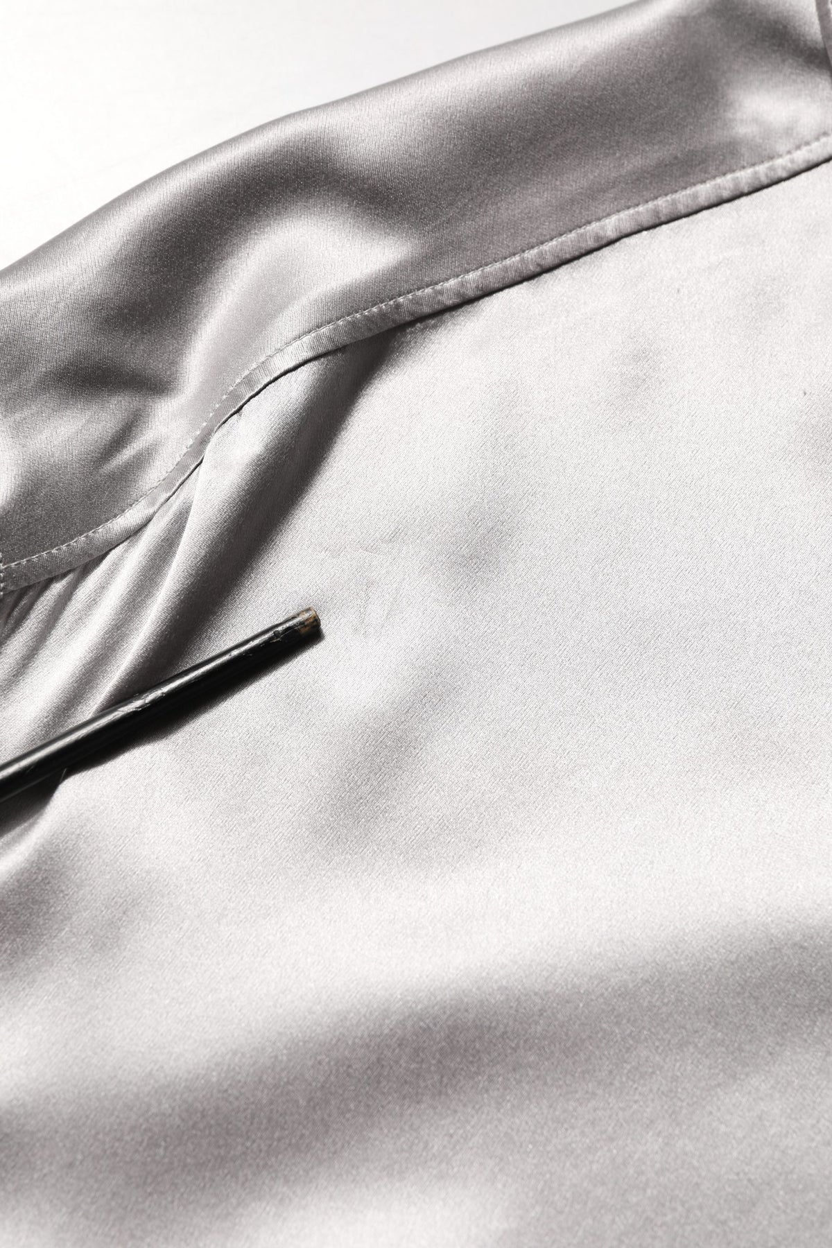 Dolce & Gabbana Metallic Grey Satin Silk Formal Dress Shirt