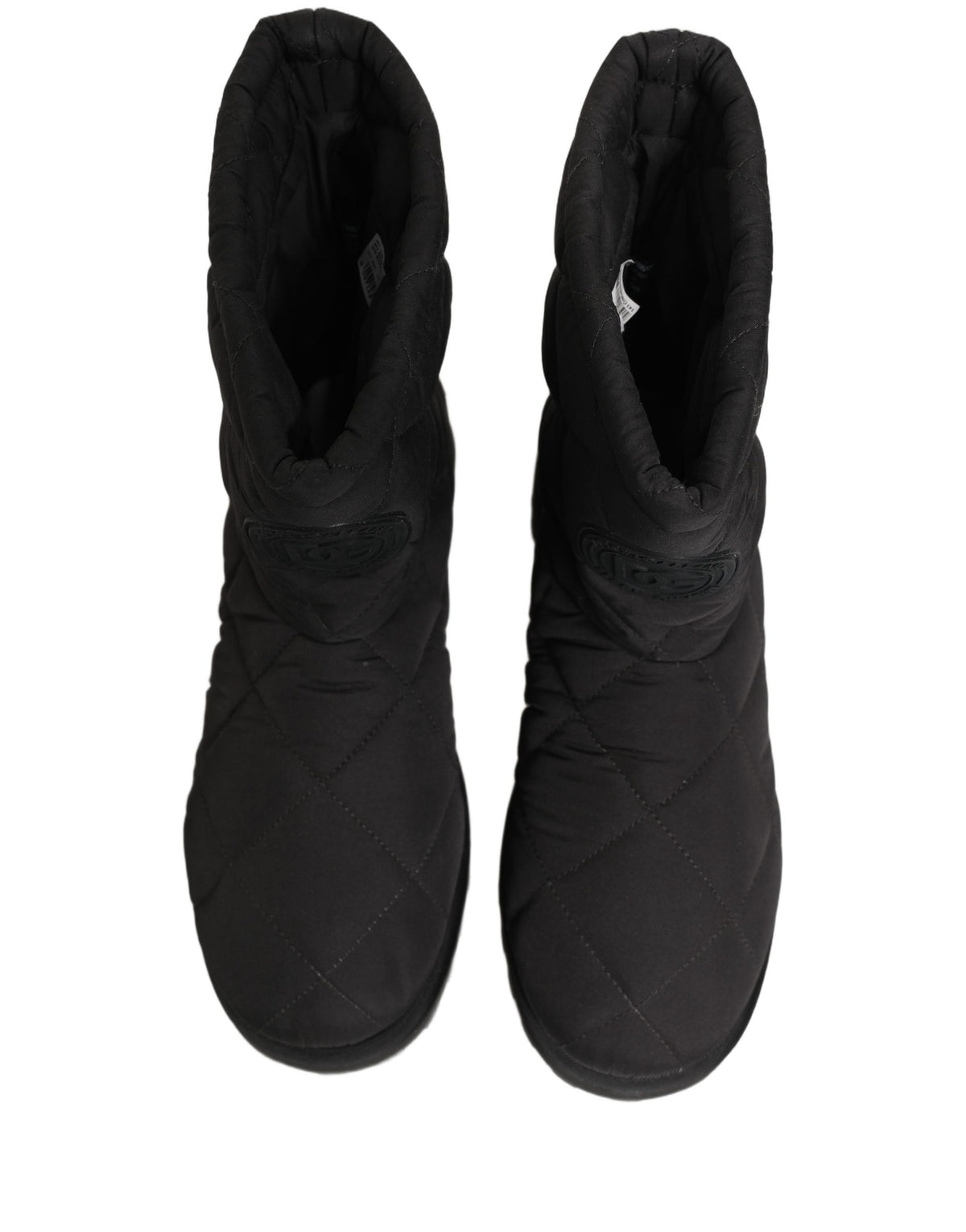 Dolce & Gabbana Black Quilted Effect Mid Calf Boots Shoes