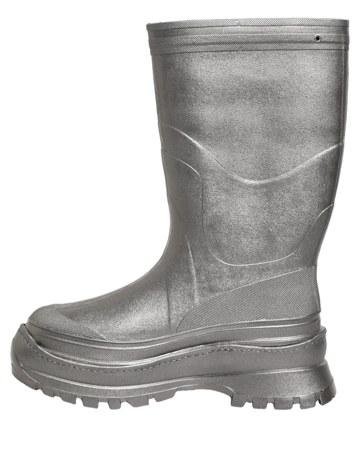 Dolce & Gabbana Metallic Silver Pull On Rain Boots Men Shoes