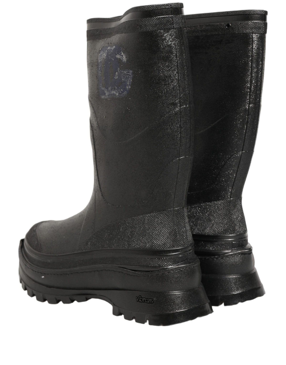 Dolce & Gabbana Black PVC Pull On Rain Boots Men Shoes