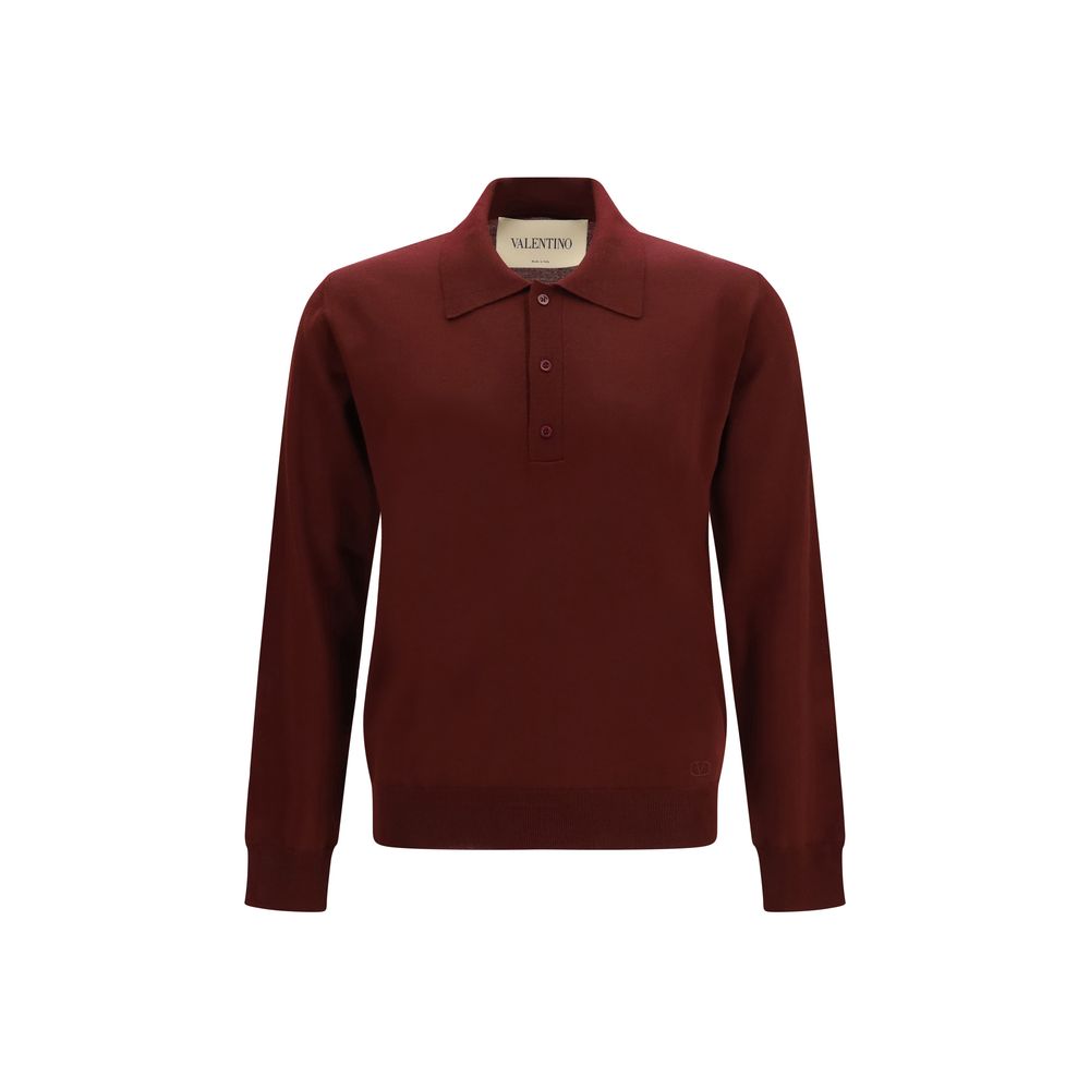 Valentino Bordeaux Wool Oves Aries Polo Shirt