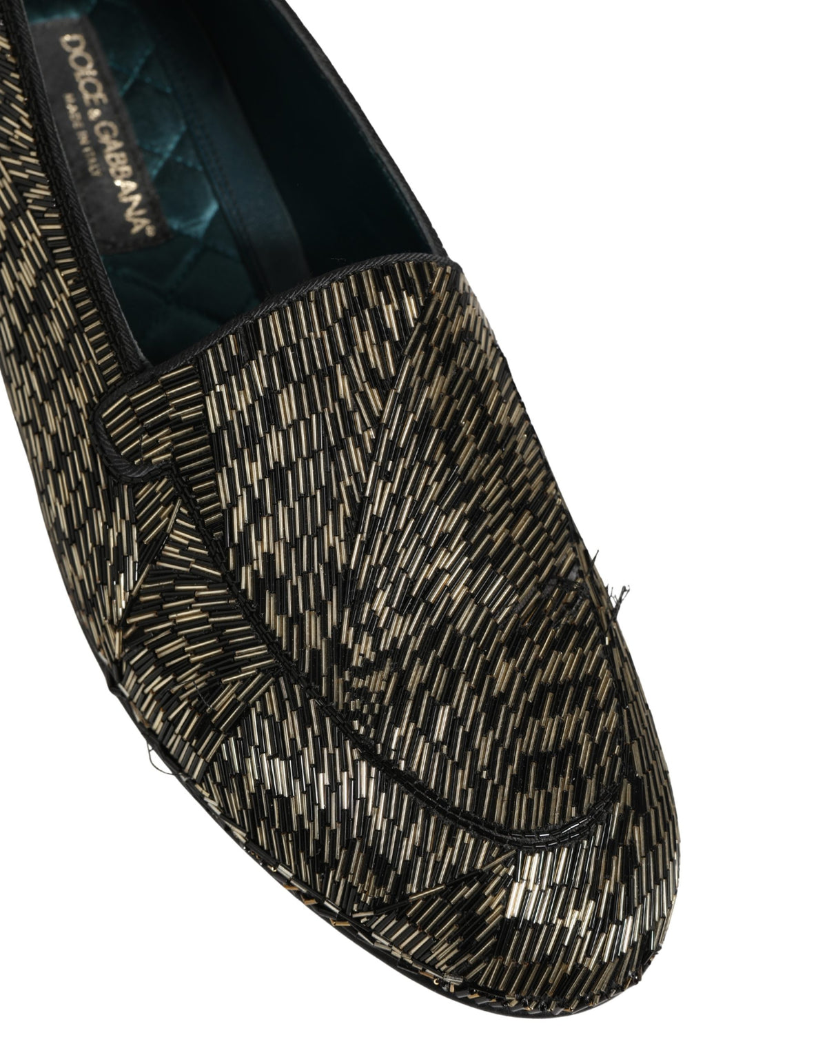 Dolce & Gabbana Black Silver Embellished Dress Loafers Shoes