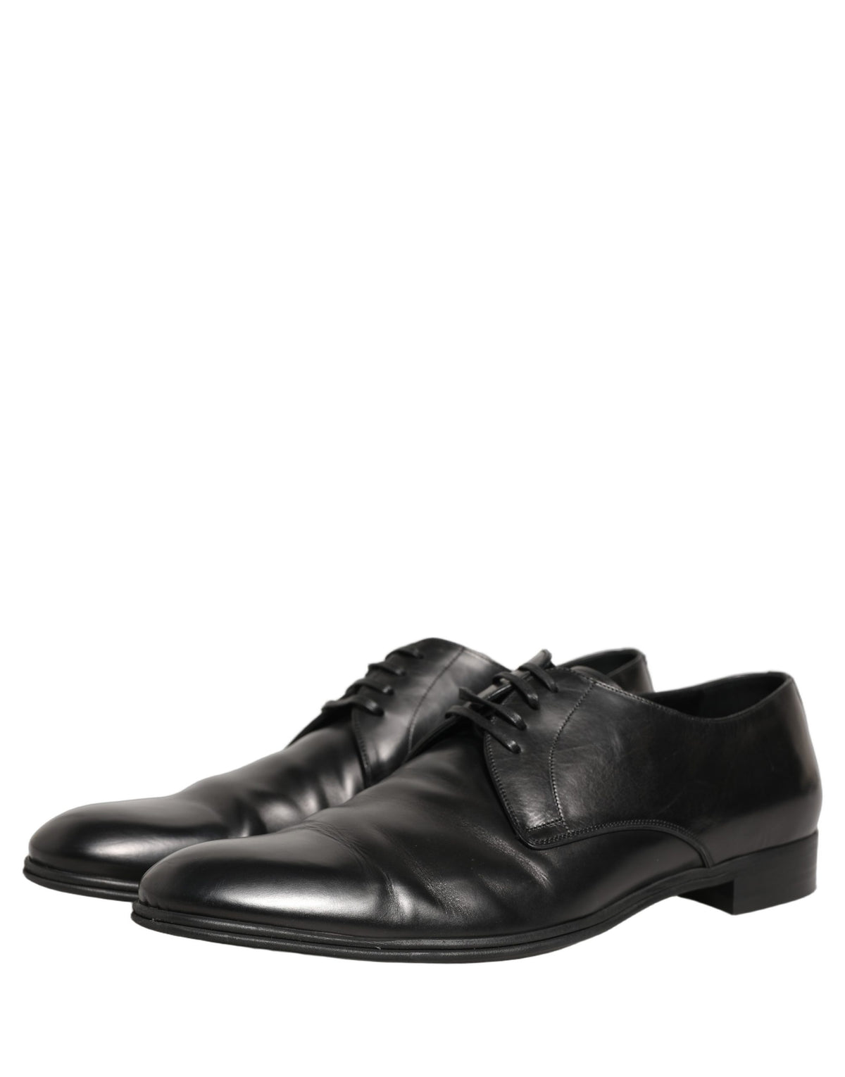 Dolce & Gabbana Black Leather Men Derby Dress Formal Shoes