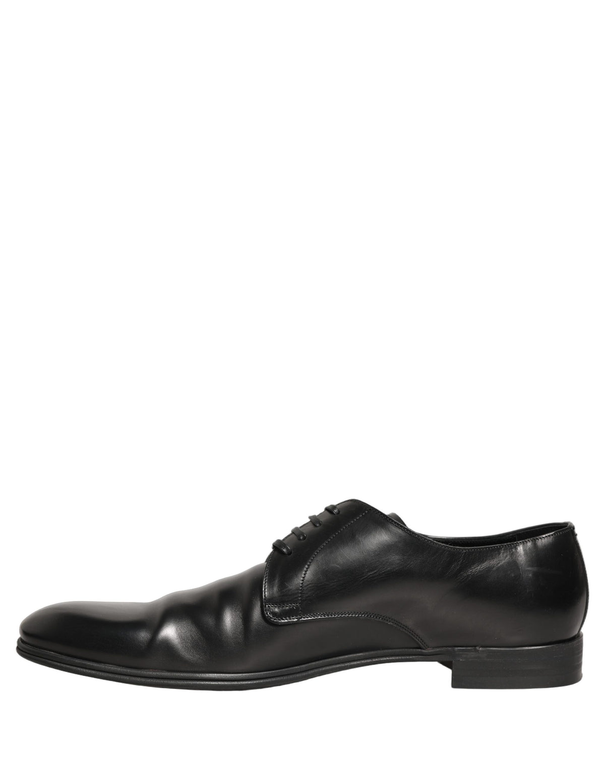 Dolce & Gabbana Black Leather Men Derby Dress Formal Shoes