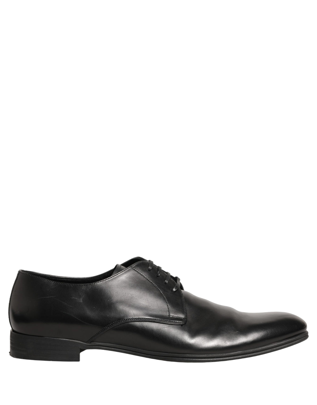 Dolce & Gabbana Black Leather Men Derby Dress Formal Shoes