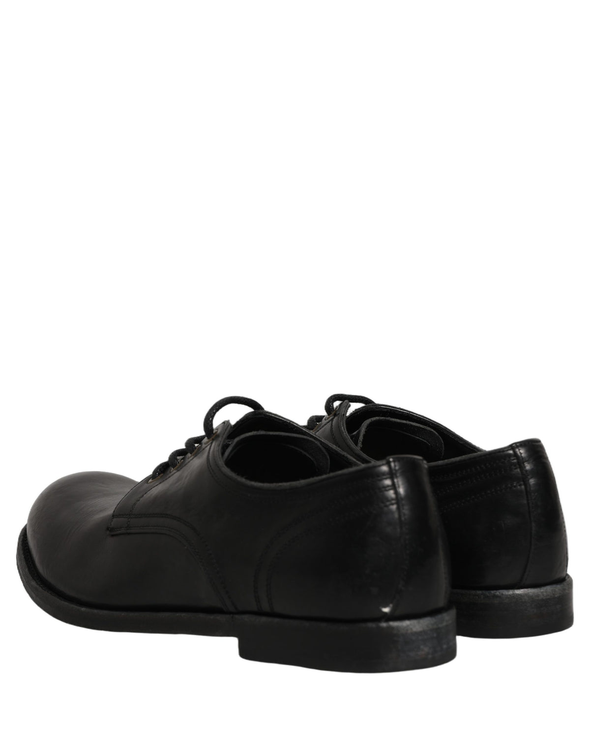 Dolce & Gabbana Black Leather Men Derby Dress Formal Shoes