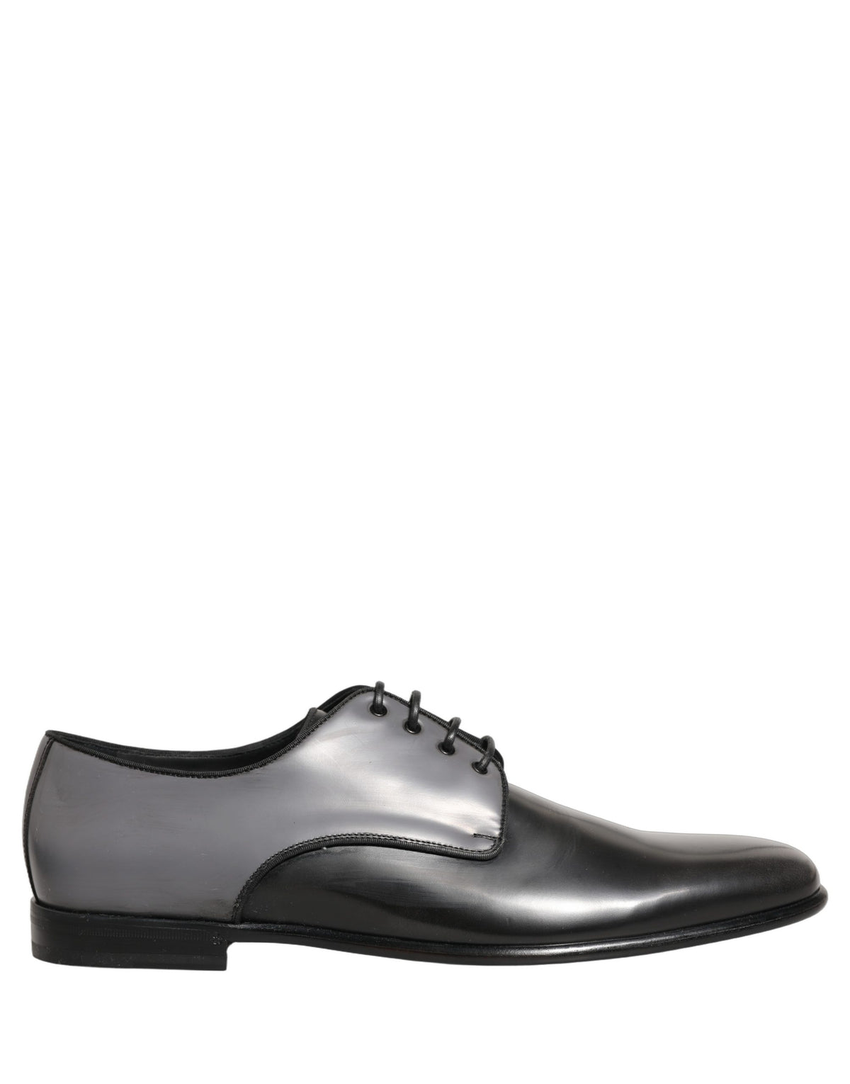 Dolce & Gabbana Black Leather Men Derby Dress Formal Shoes