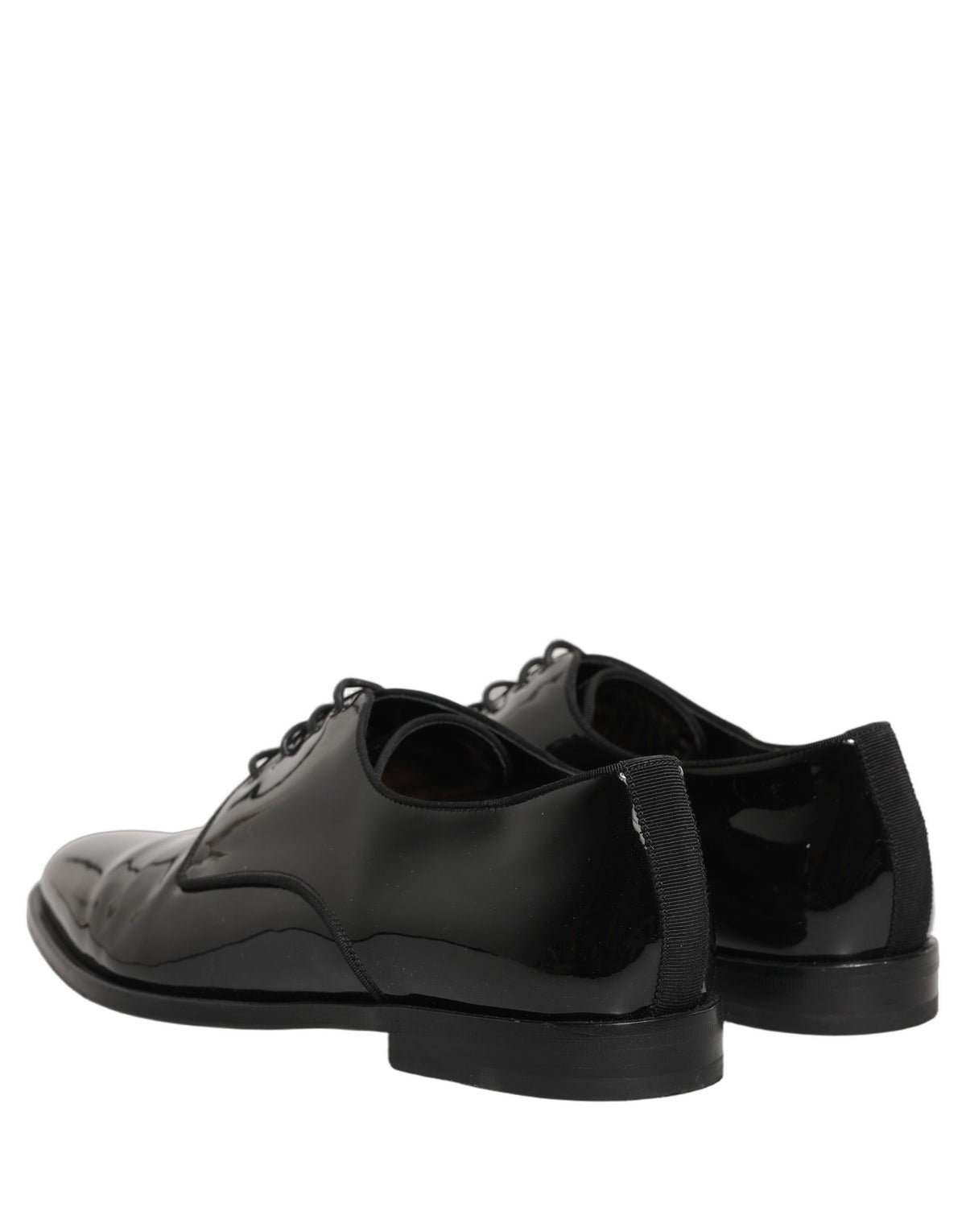 Dolce & Gabbana Black Leather Men Derby Dress Formal Shoes