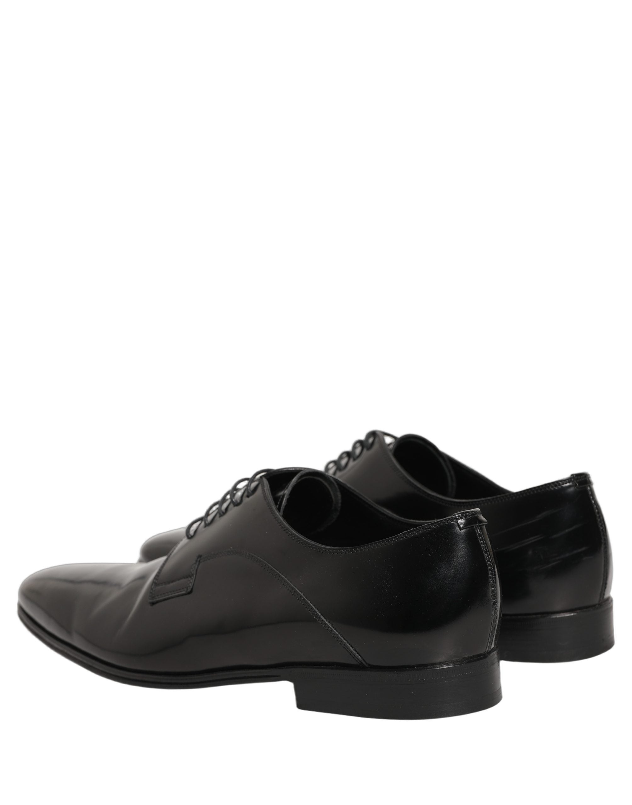 Dolce & Gabbana Black Leather Men Derby Dress Formal Shoes